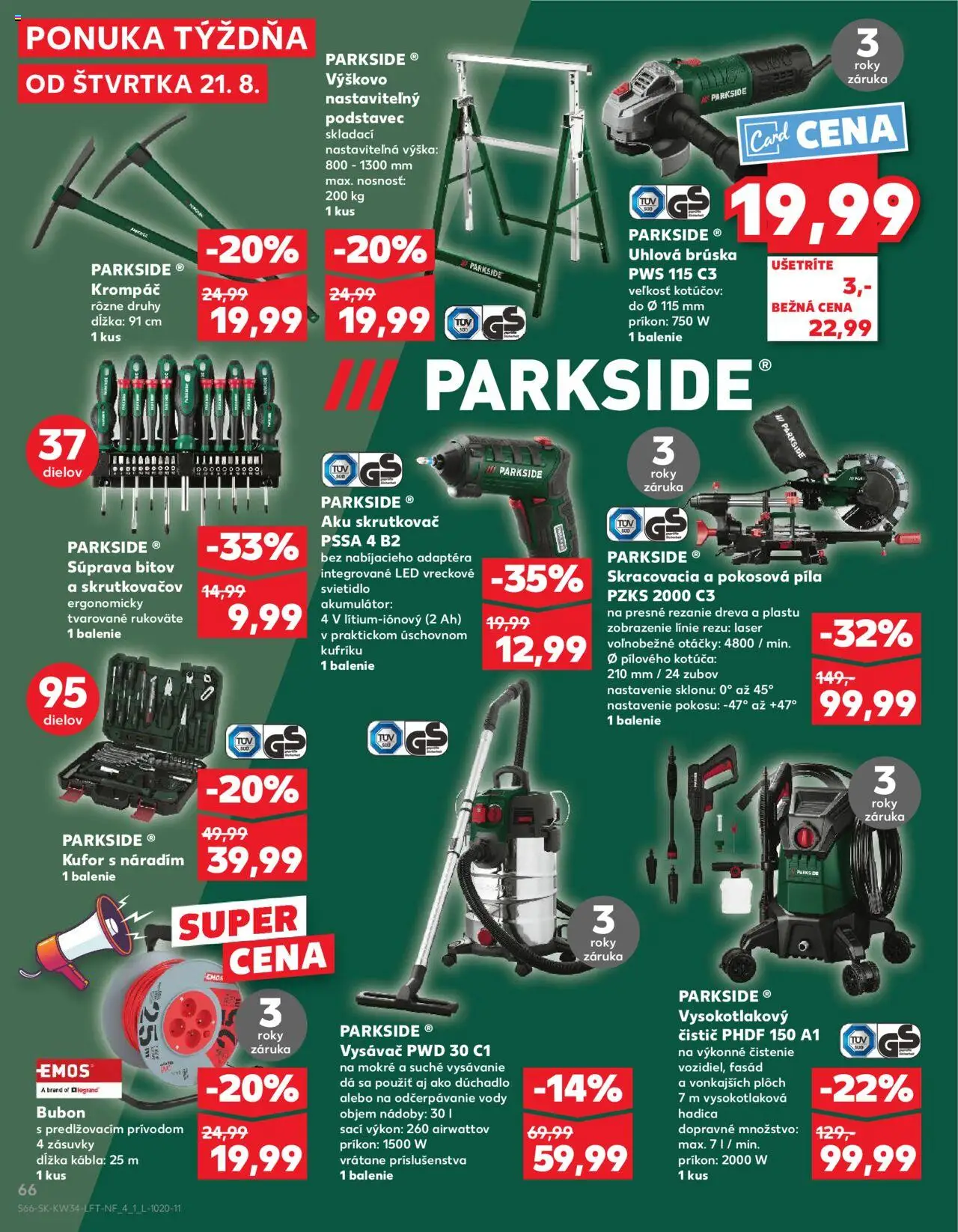 Nové Kaufland akcie – leták je platný od 21.08.2025 | Strana: 66 | Produkty: Laser, Aku skrutkovač, Skrutkovač, Píla