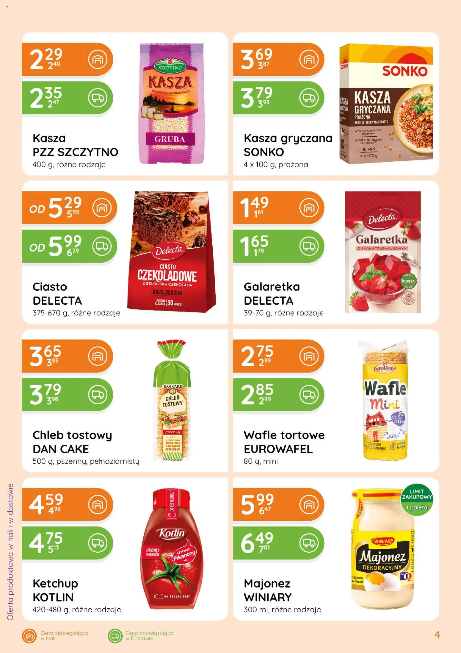 Eurocash gazetka - Ofensywa Spożywcza od 17.09.2026 | Strona: 4 | Produkty: Kasza, Wafle, Ciasto, Wafle tortowe