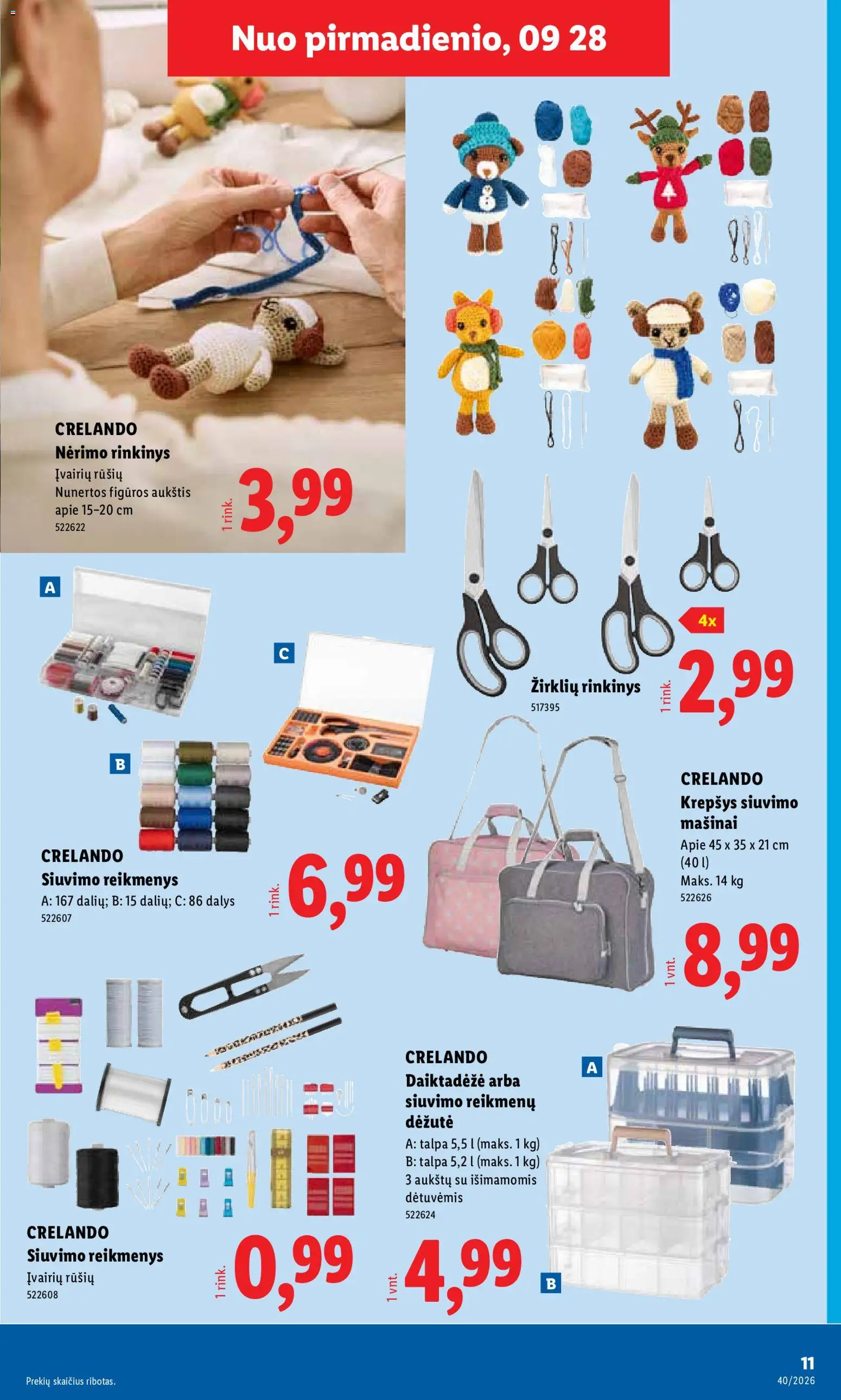 LIDL akcijos nuo 2026.09.28 | Puslapis: 11 | Prekių: Krepšys