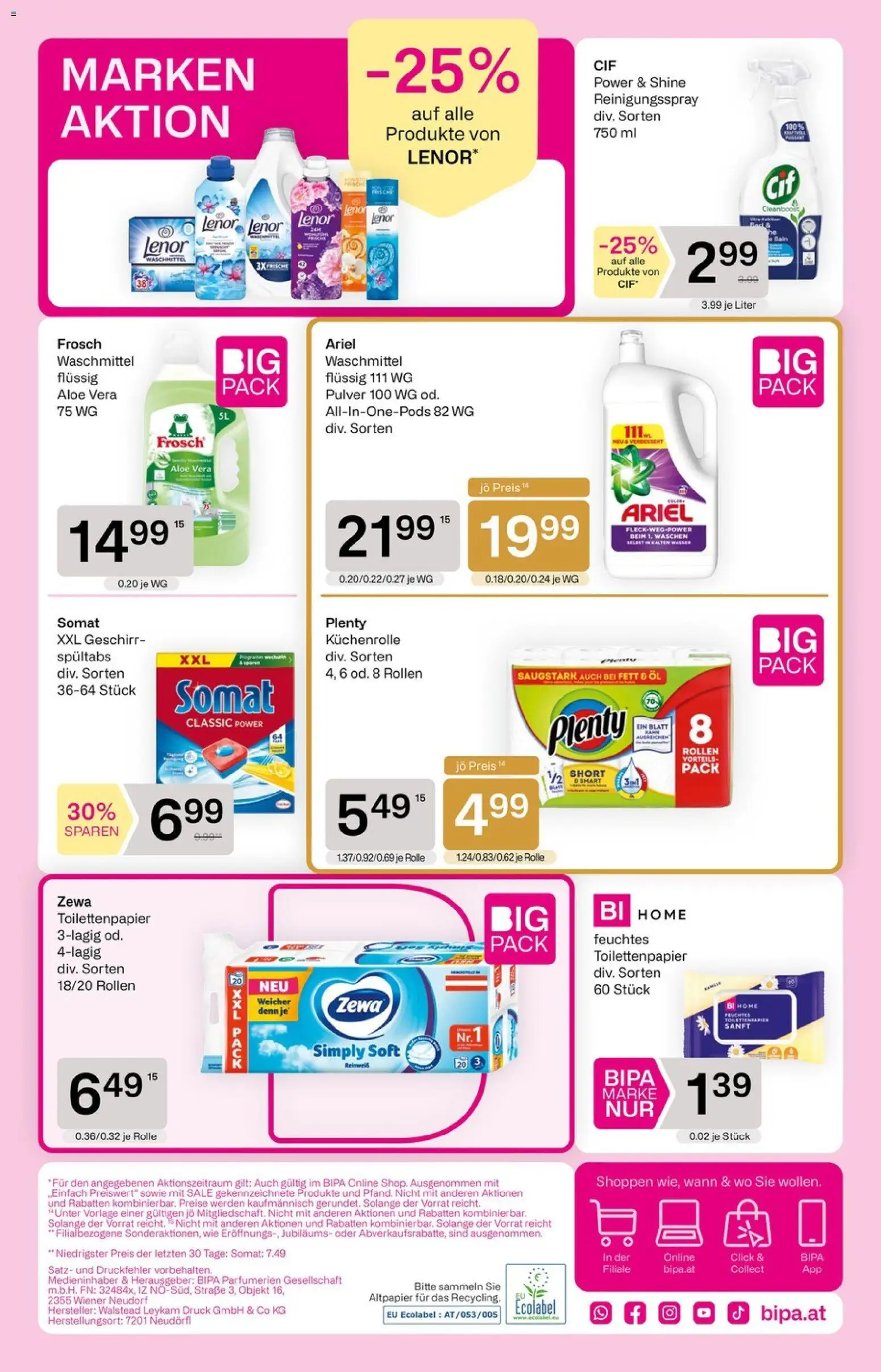 Bipa Flugblatt gültig ab 01.10.2026 | Seite: 10 | Produkte: Wasser, Öl, Waschmittel