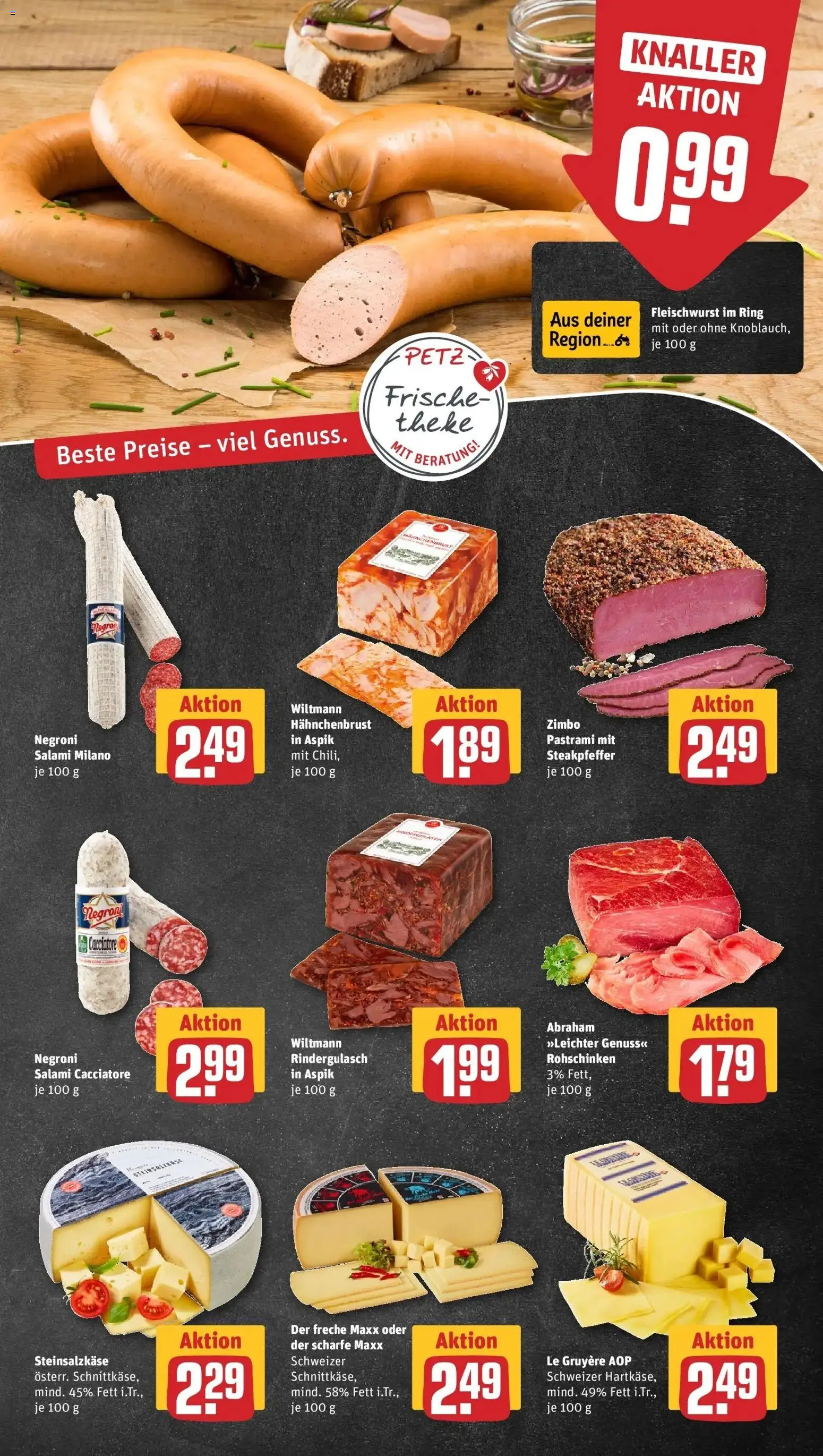 REWE Prospekt ab 26.10.2026 zum Blättern » Angebote | Seite: 11 | Produkte: Rindergulasch, Theke, Salami, Hahnchenbrust