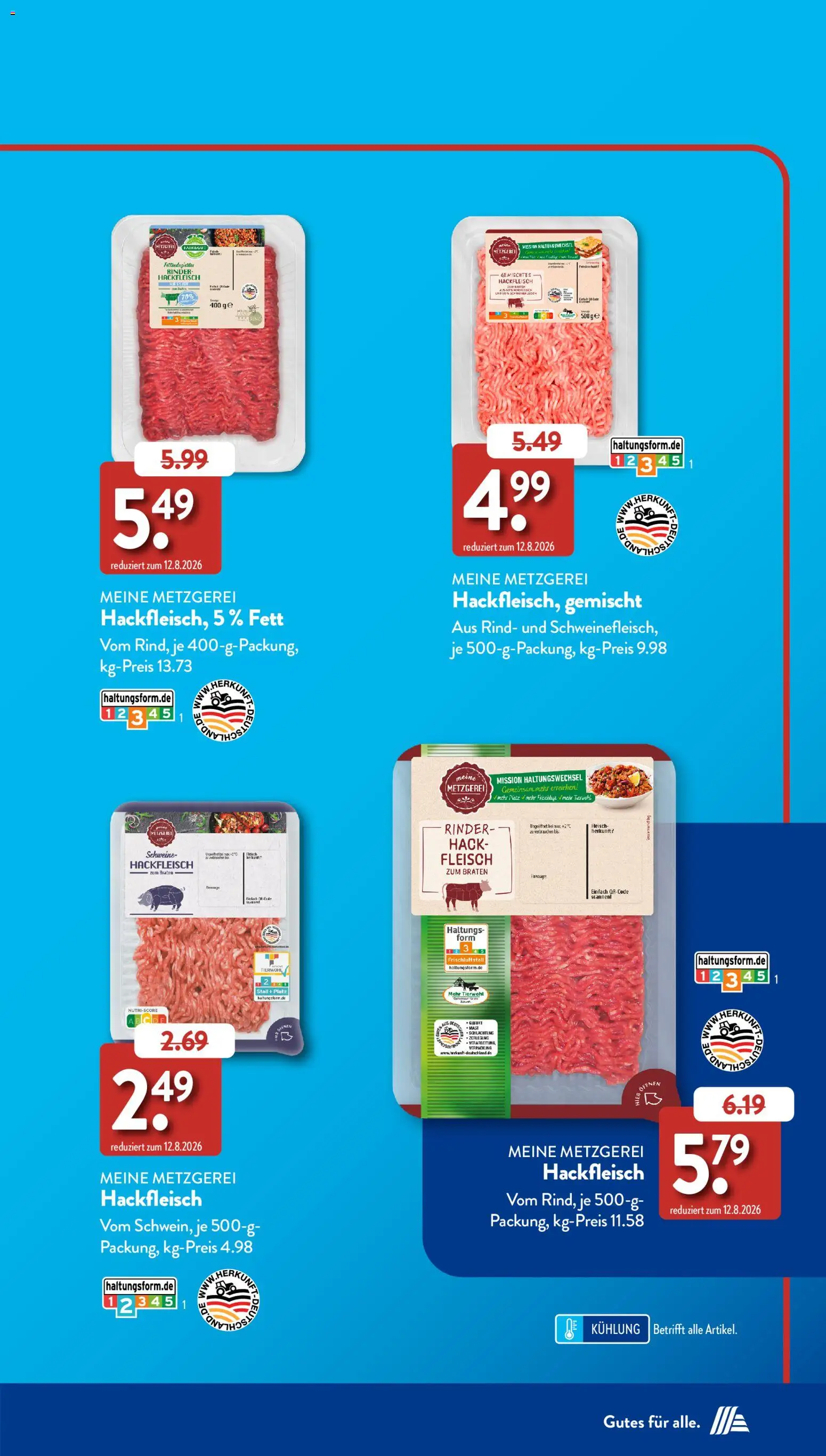 Aldi Süd Sonderprospekt – gültig ab 01.09.2026 | Seite: 9 | Produkte: Fleisch, Hackfleisch