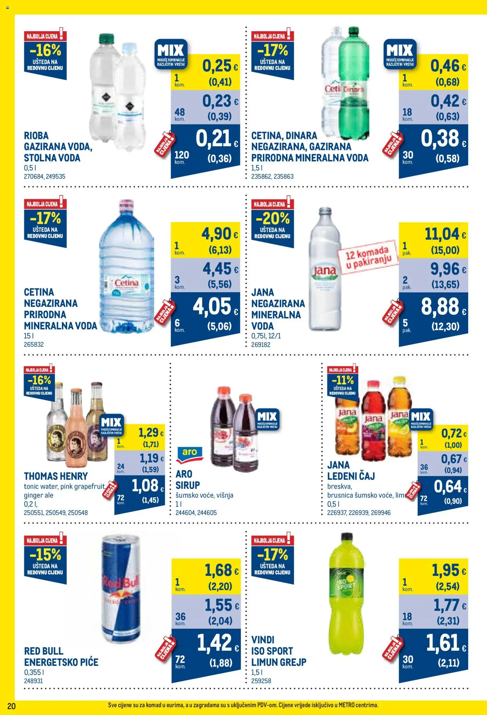 Metro katalog | vrijedi od 01.09.2026 | Stranica: 20 | Proizvodi: Mineralna voda, Grejp, Voda, Limun