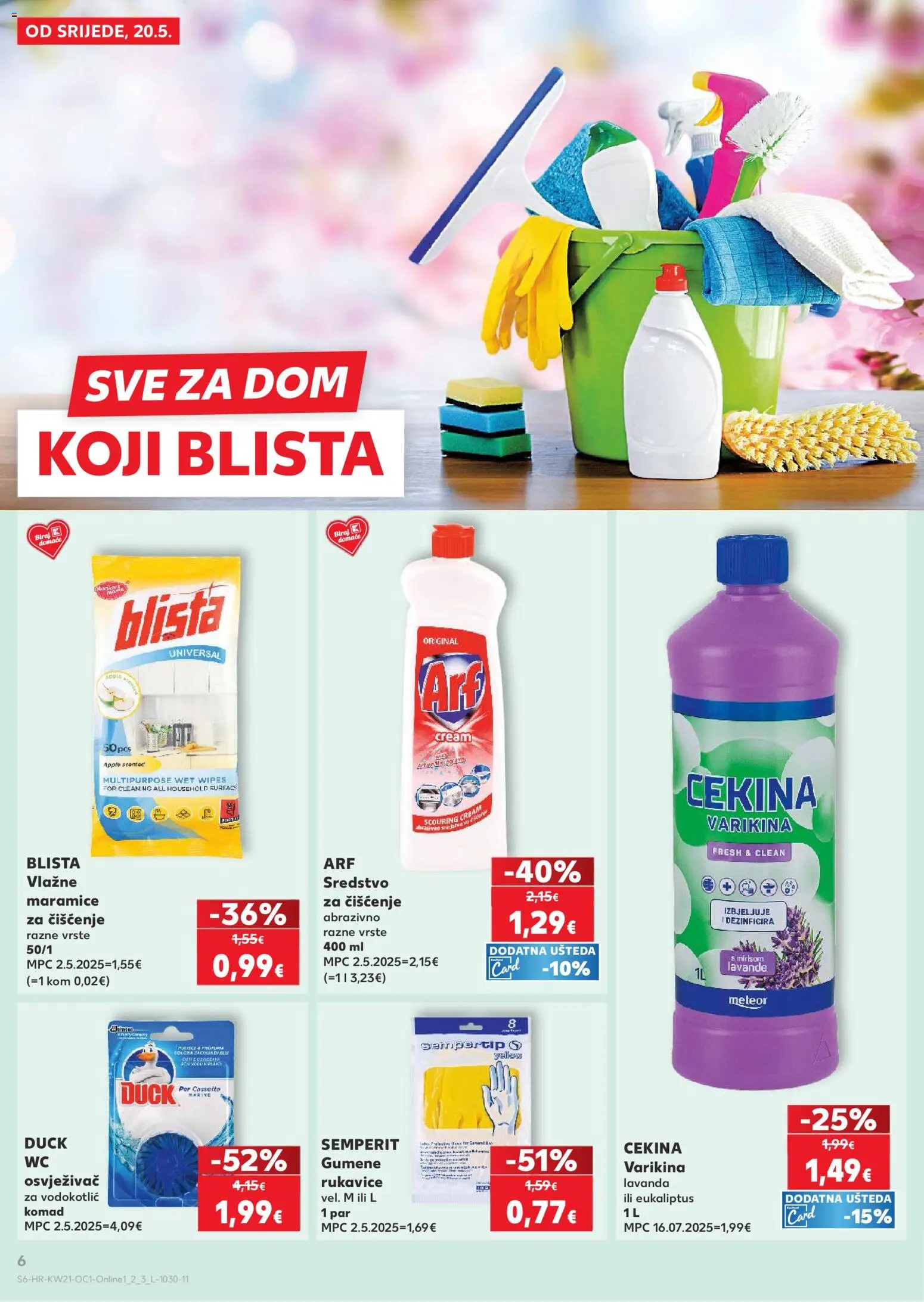 Kaufland katalog | vrijedi od 20.05.2026 | Stranica: 6 | Proizvodi: Vlažne maramice, Varikina, Vodokotlić, Arf