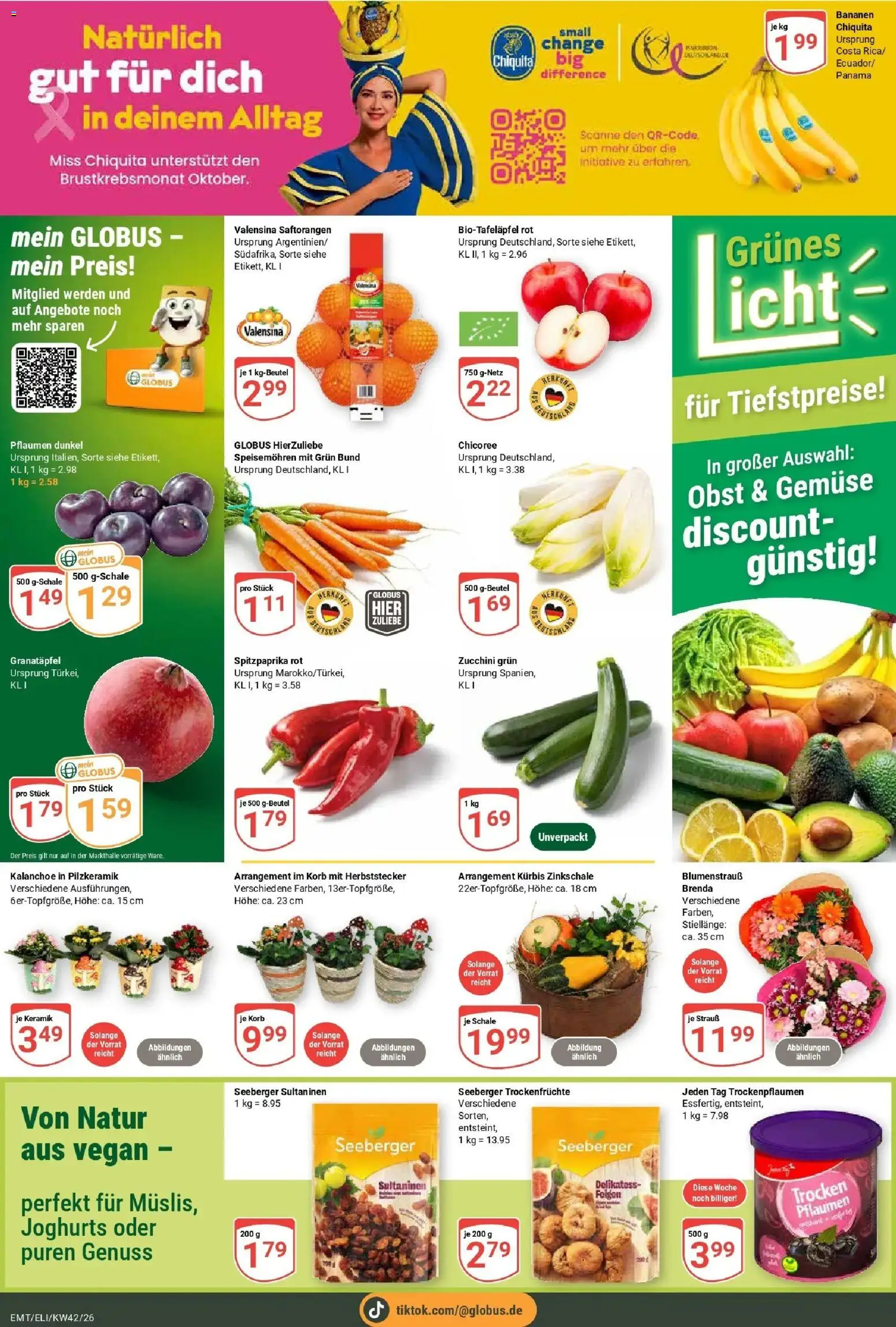 Globus Prospekt Mittelhausen (ab 12.10.2026) » Angebote online | Seite: 6 | Produkte: Granatapfel, Pflaumen, Kürbis, Zucchini