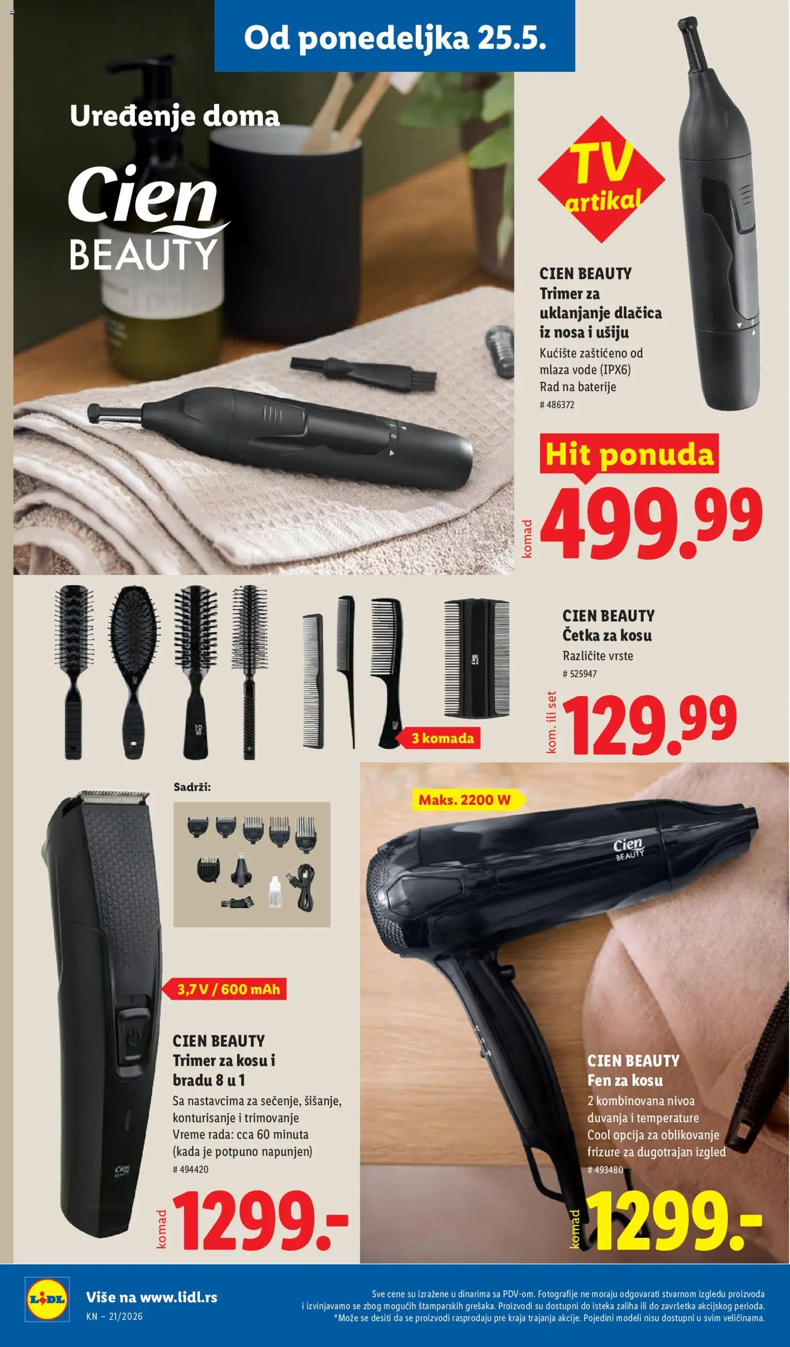 Lidl katalog - važi od 21.05.2026 | Strana: 84 | Proizvode: Cetka za kosu, Fen, Četka, Baterije