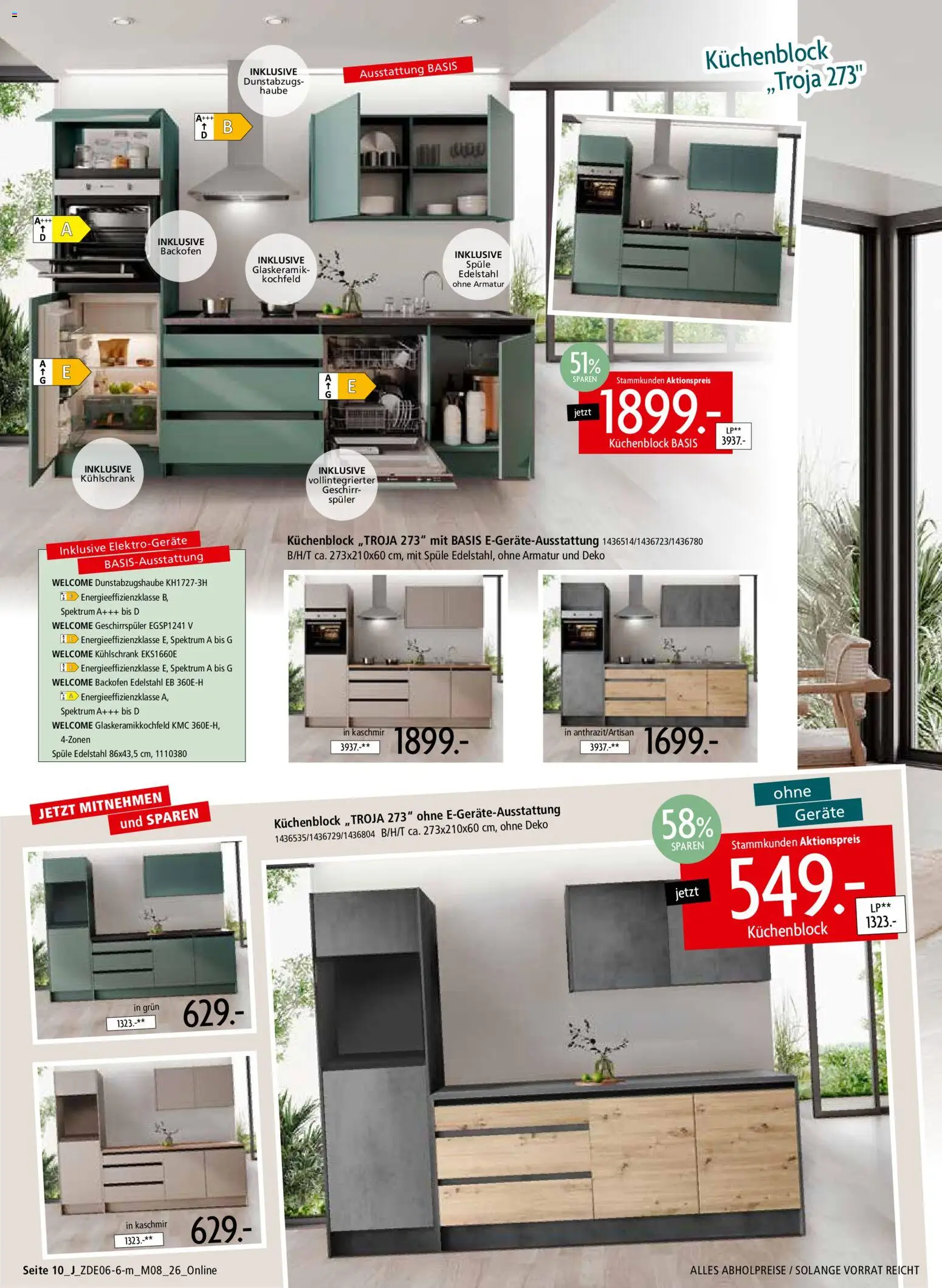 Zurbrüggen Mitnahme Möbel – gültig ab 13.06.2026 | Seite: 36 | Produkte: Geschirrspüler, Kühlschrank, Armatur, Backofen