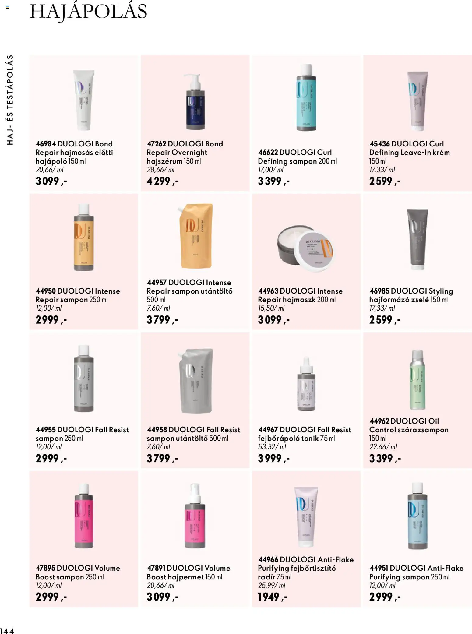 Oriflame akciós ujság - amely érvényes a következő dátumtól: 2026.11.11. | Oldal: 144 | Termékek: Krém, Utántöltő, Hajformázó, Sampon