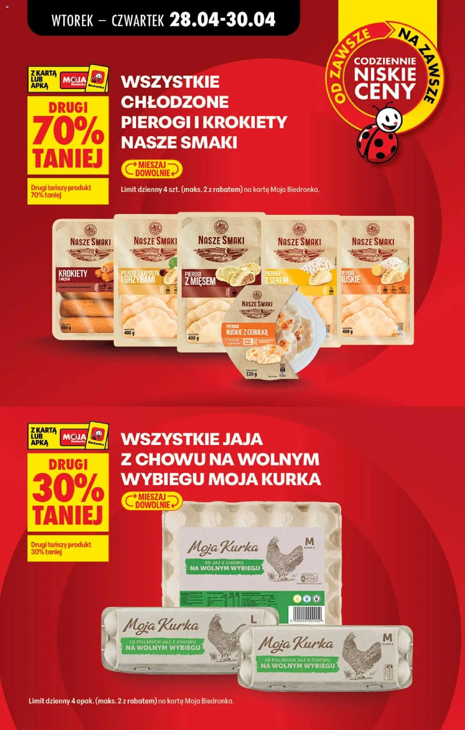Biedronka gazetka od poniedziałku od 27.04.2026 | Strona: 7 | Produkty: Kiełbasa, Karta, Kiełbasa śląska