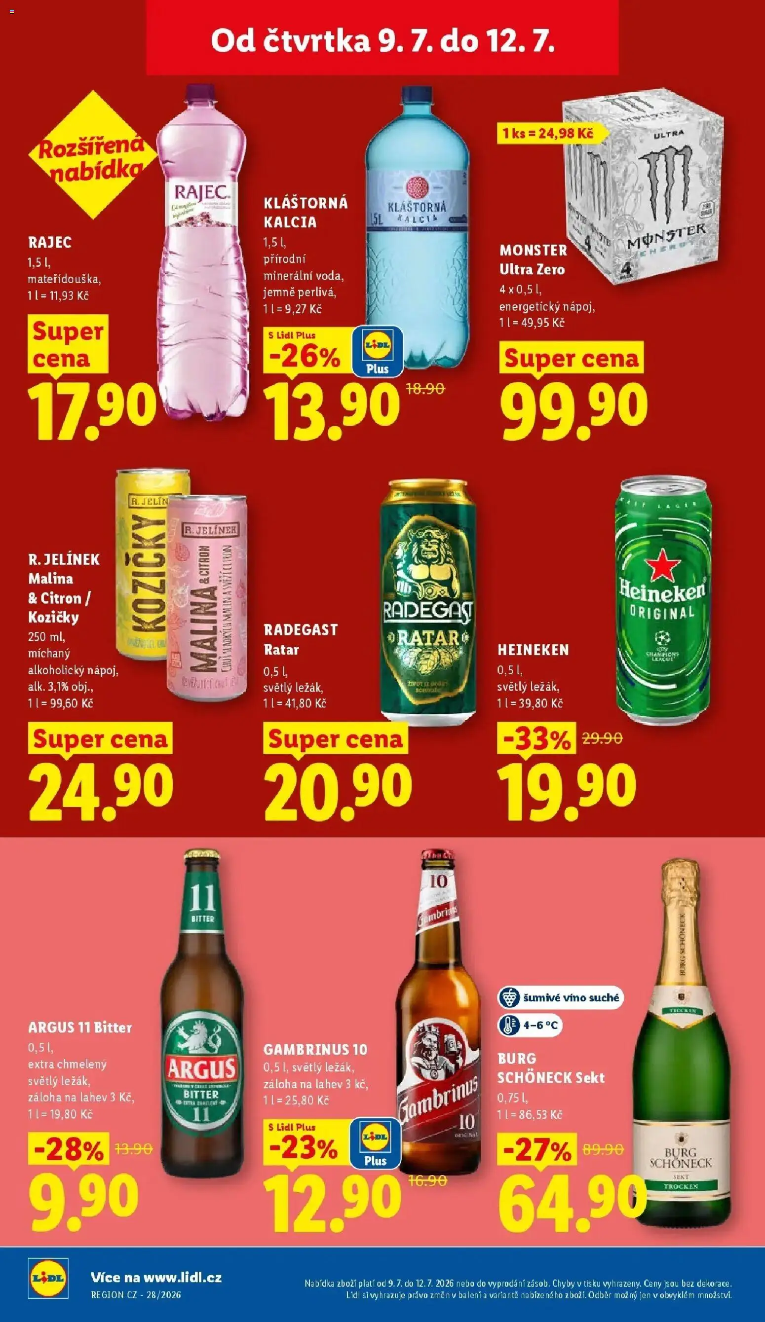 Lidl aktuální leták od 09.07.2026 | Strana: 30 | Produkty: Monster, Sekt, Kláštorná kalcia, Gambrinus