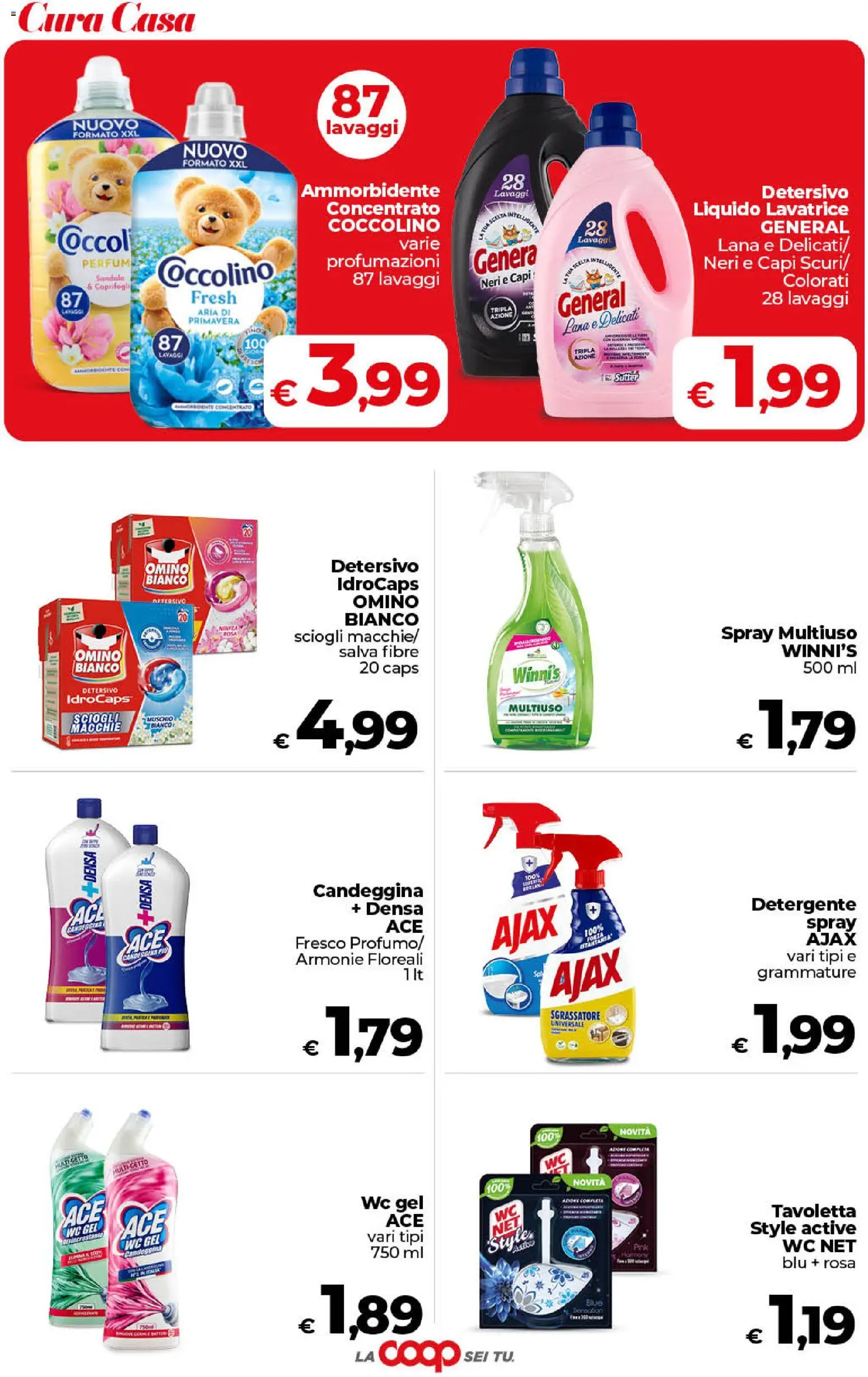 Volantino COOP del 11/08/2026 | Pagina: 41 | Prodotti: Detergente, Candeggina, Sgrassatore, WC