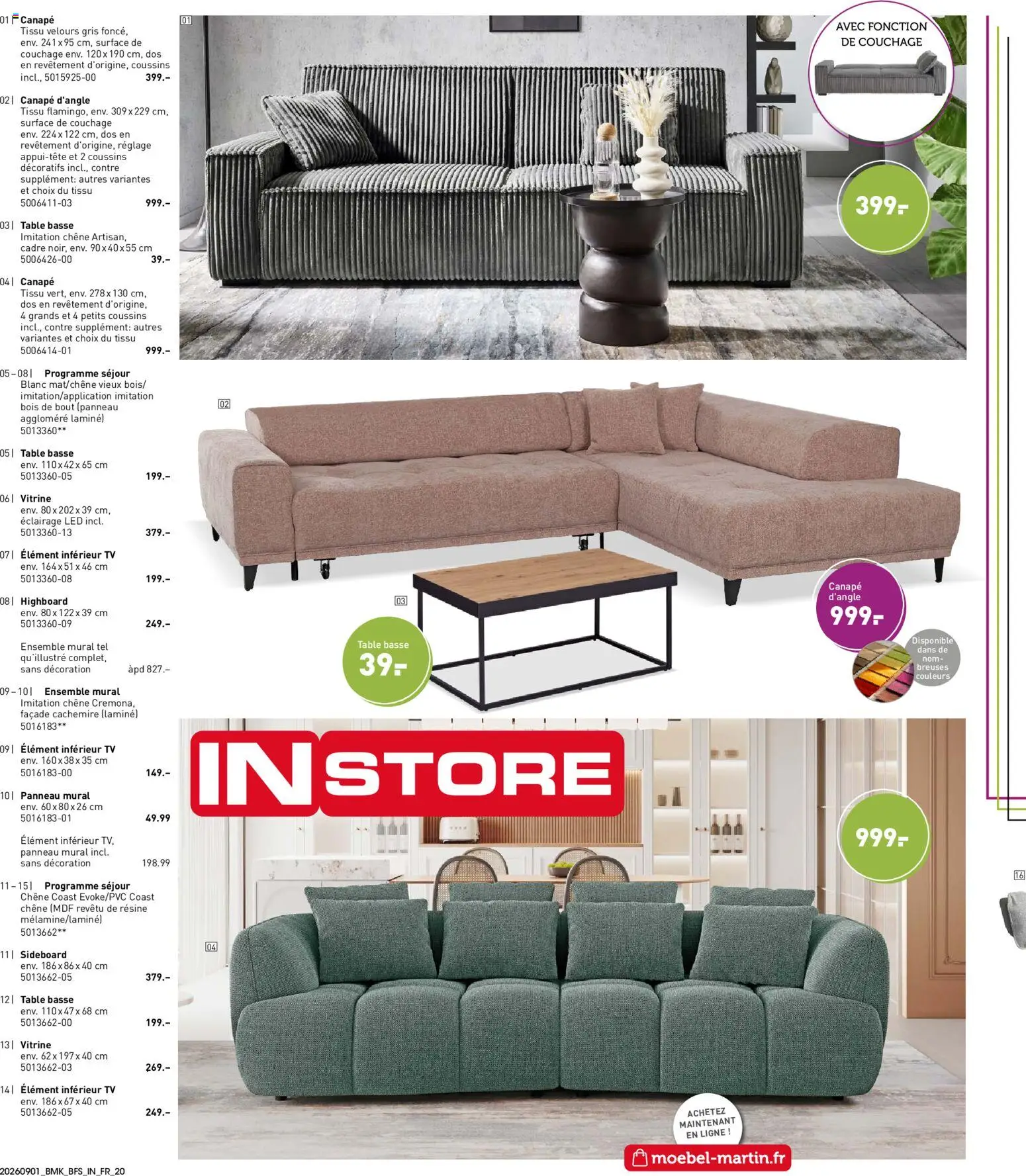 {H1} | Page: 20 | Produits: Store, Table basse, Éclairage, Décoration