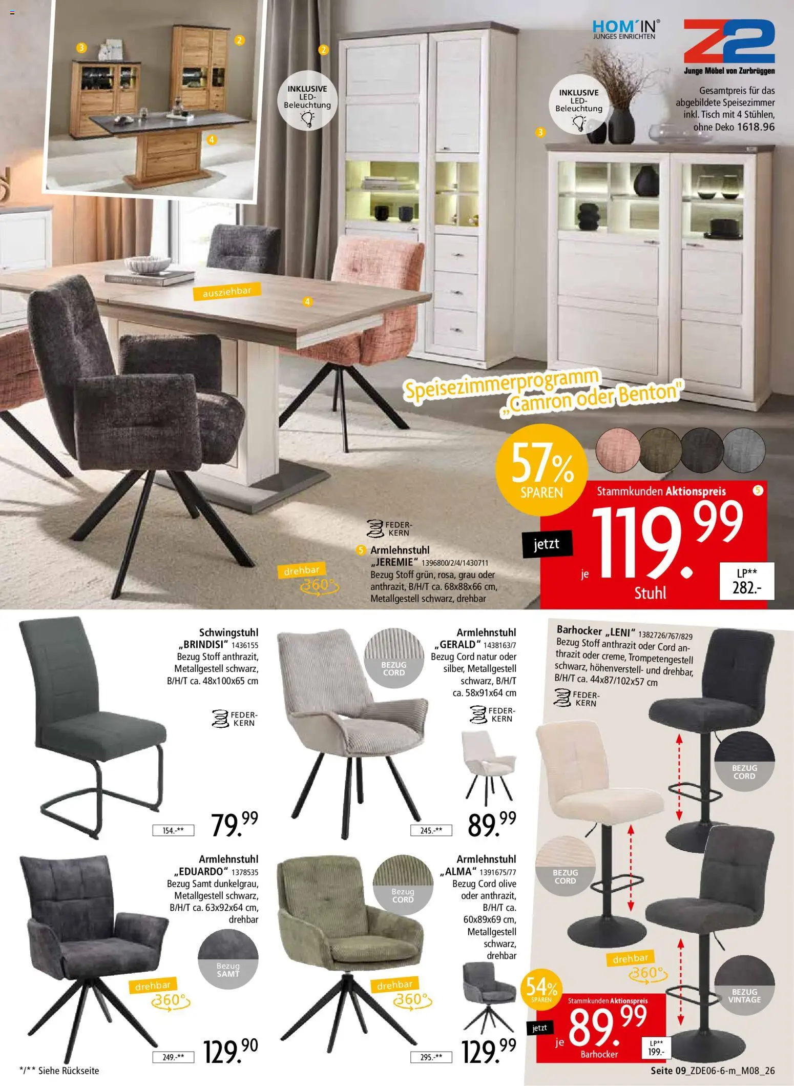 Zurbrüggen Mitnahme Möbel – gültig ab 13.06.2026 | Seite: 13 | Produkte: Barhocker, Tisch, Stuhl