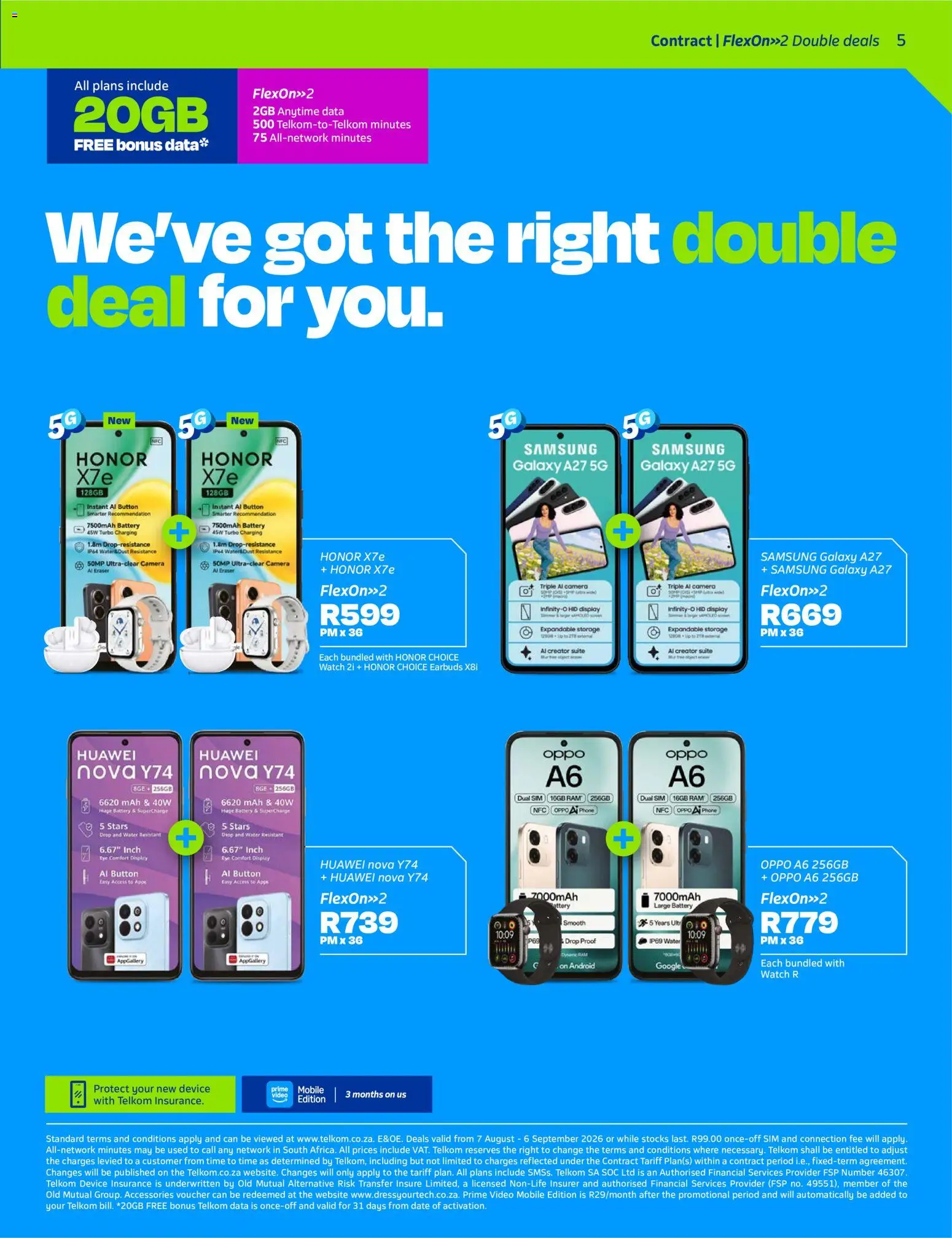 New Telkom catalogue – valid from 07/08/2026 | Page: 5 | Products: Data, Phone, Camera, Battery