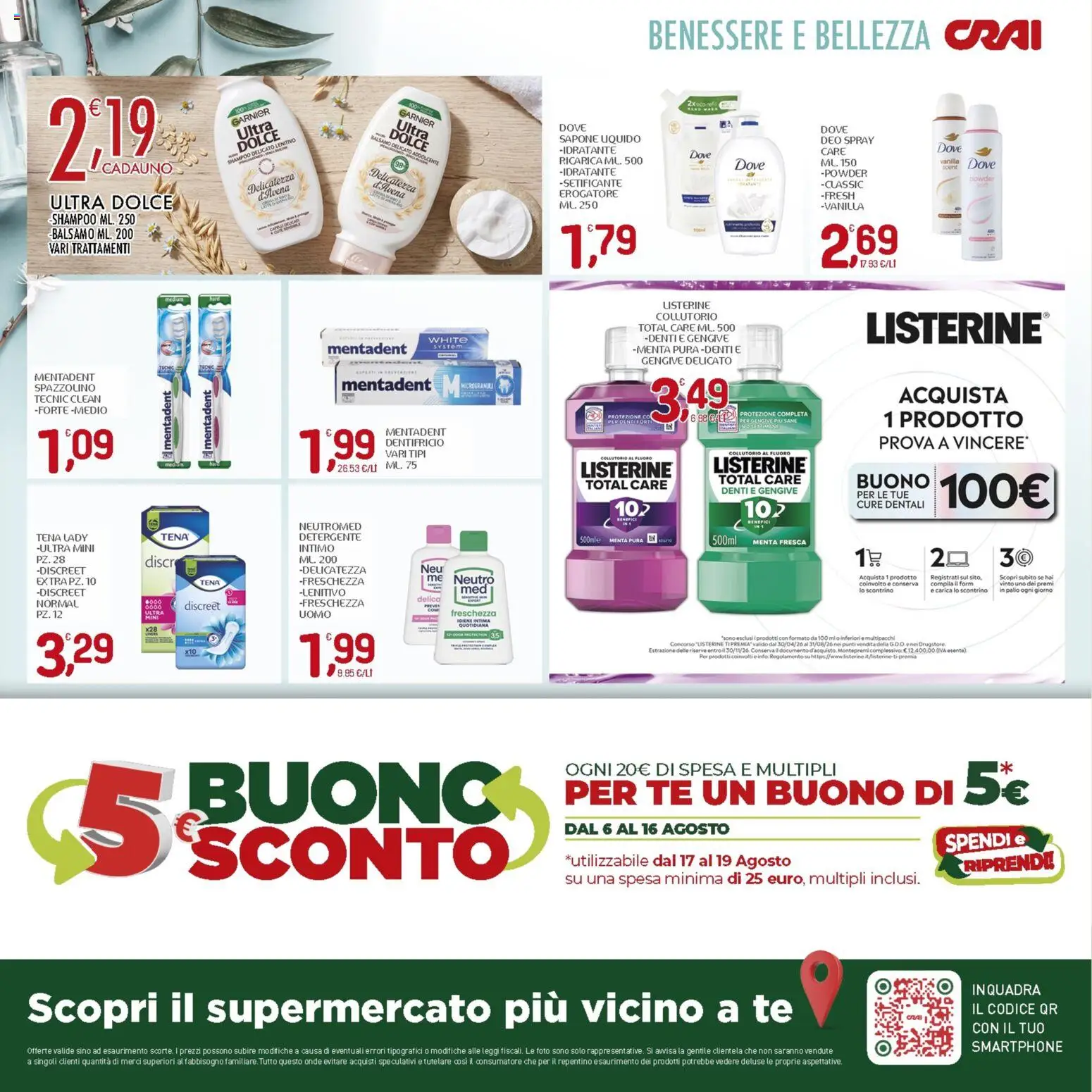 Volantino CRAI del 06/08/2026 | Pagina: 16 | Prodotti: Sapone, Dentifricio, Detergente, Menta