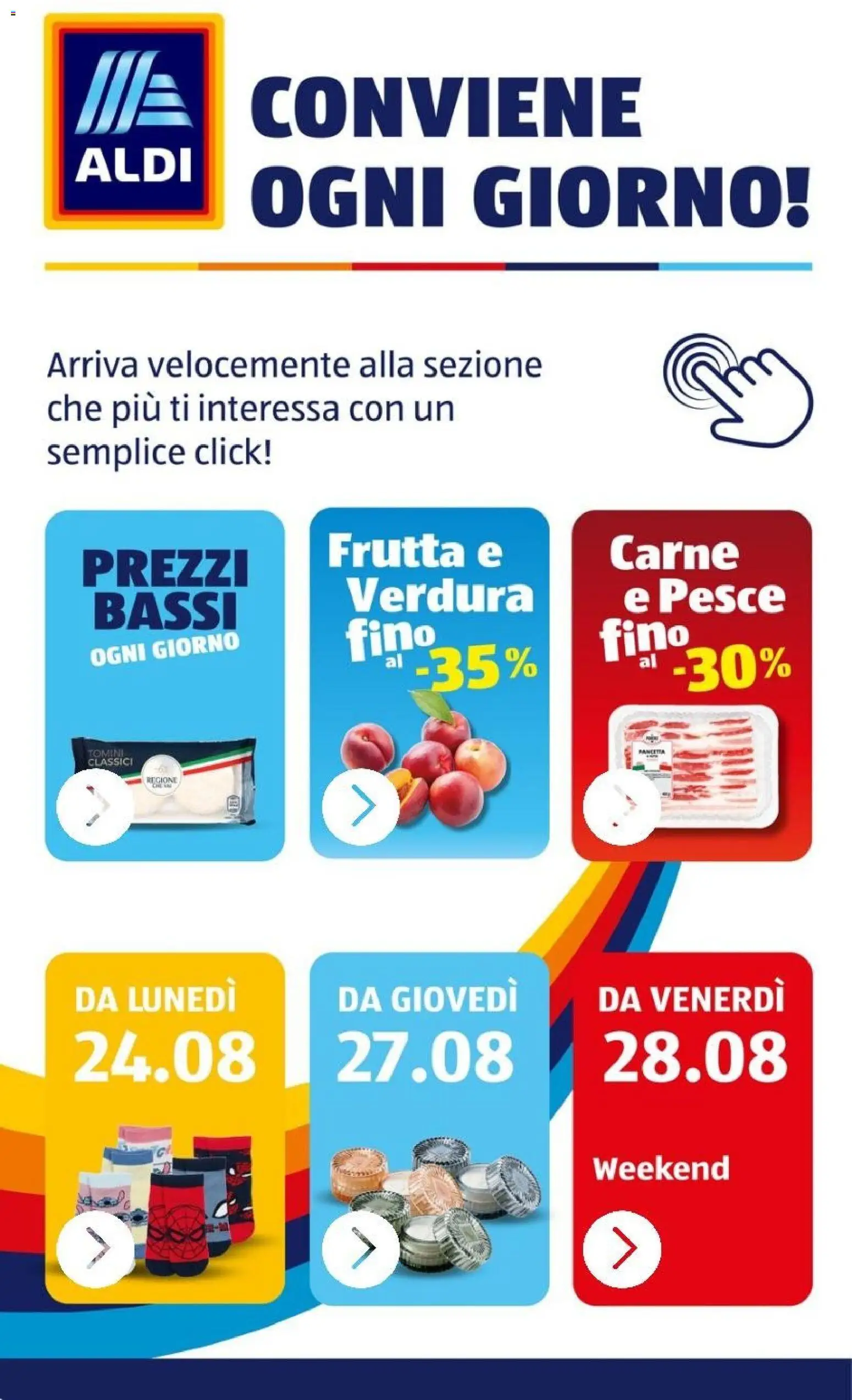 Volantino Aldi del 24/08/2026 | Pagina: 2 | Prodotti: Pesce, Frutta, Carne