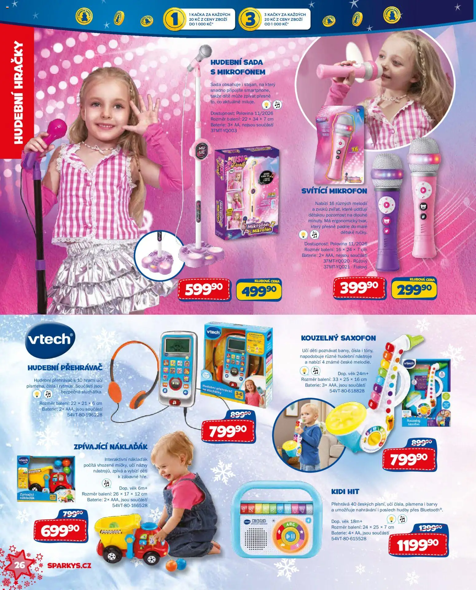 Sparkys katalog Vánoce 2026 od 01.10.2026 | Strana: 26 | Produkty: Přehrávač, Mikrofon, Saxofon, Barvy