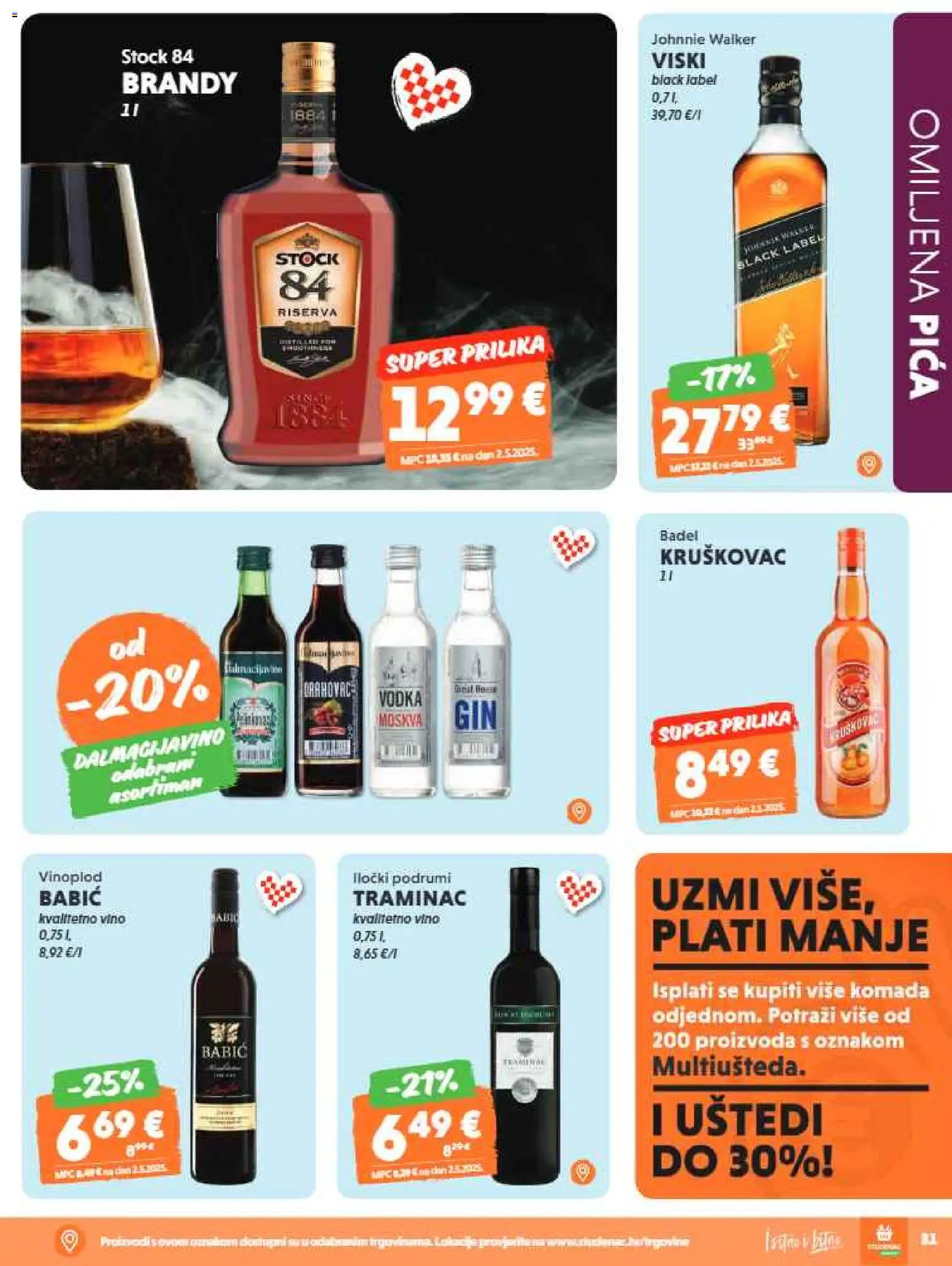 Studenac katalog | vrijedi od 03.06.2026 | Stranica: 31 | Proizvodi: Johnnie Walker, Vino, Viski, Vodka