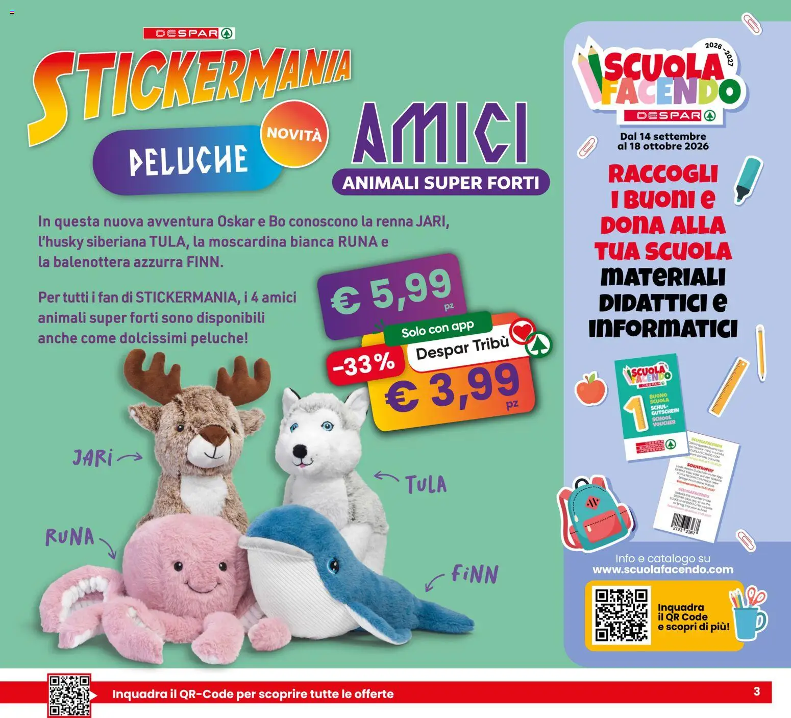 Volantino Eurospar del 17/09/2026 | Pagina: 3 | Prodotti: Peluche, The, Fan