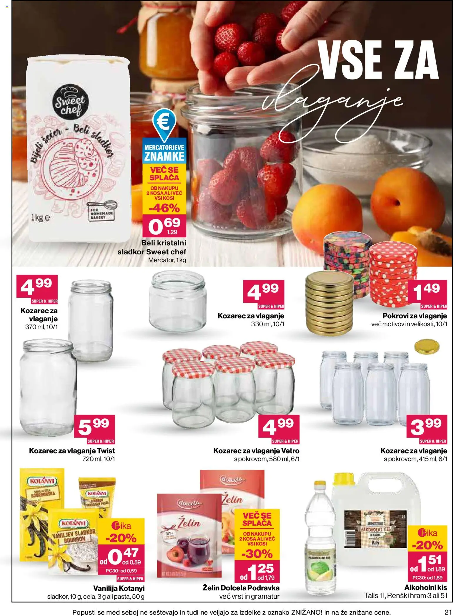Novi Mercator katalog ponudbe – veljaven od 16.07.2026 | Stran: 21 | Izdelki: Med, Kozarec, Kis, Sladkor
