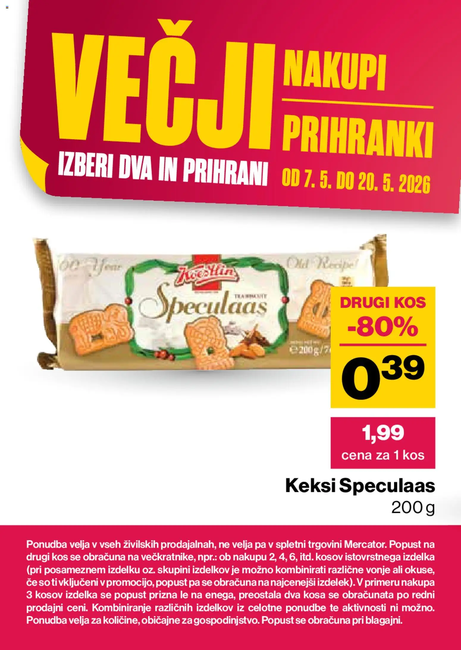 Novi Mercator katalog ponudbe – veljaven od 07.05.2026 | Stran: 19 | Izdelki: Keksi, Kos