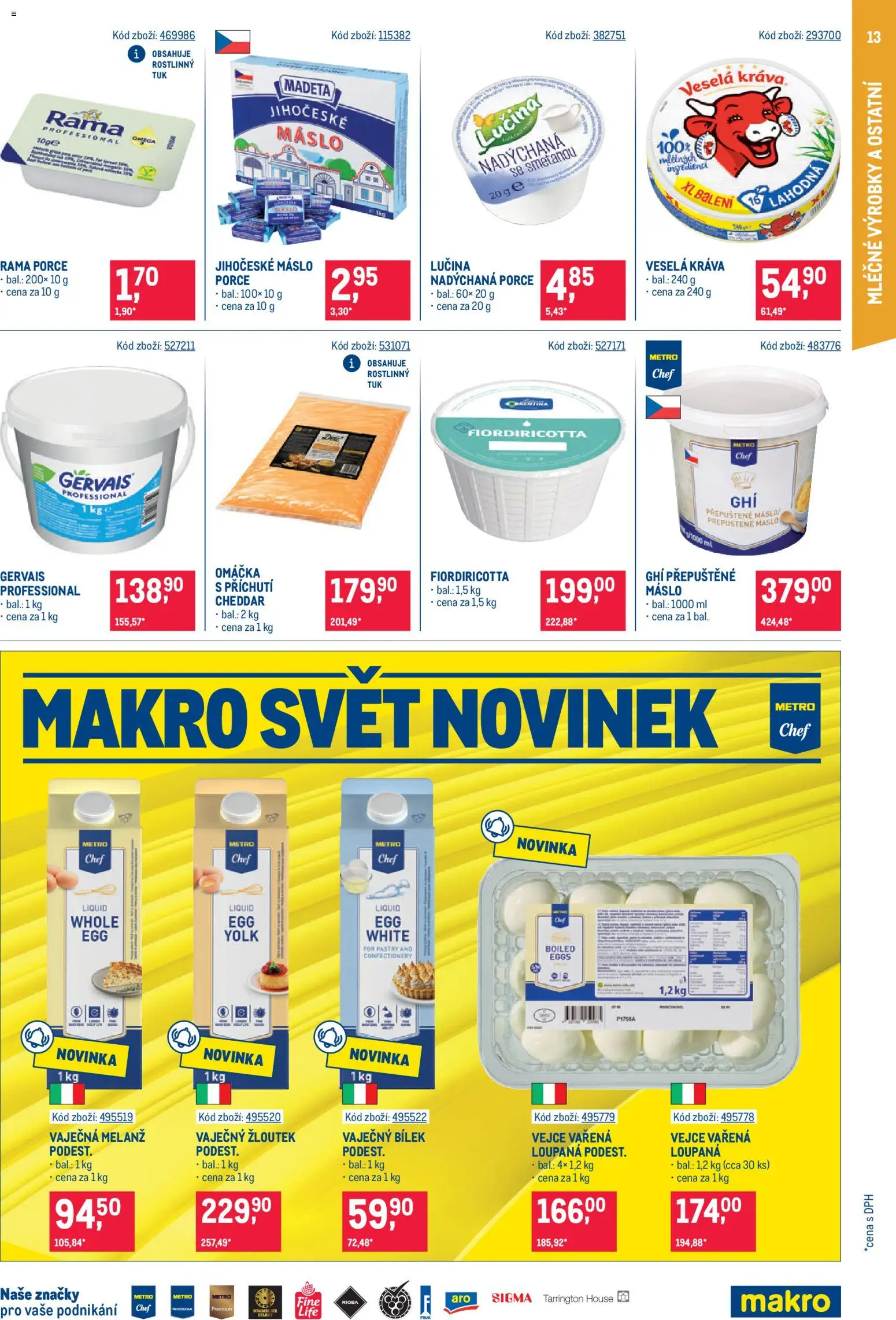 Makro leták - Gastronomie od 29.07.2026 | Strana: 13 | Produkty: Přepuštěné máslo, Omega, Cheddar, Jihočeské máslo