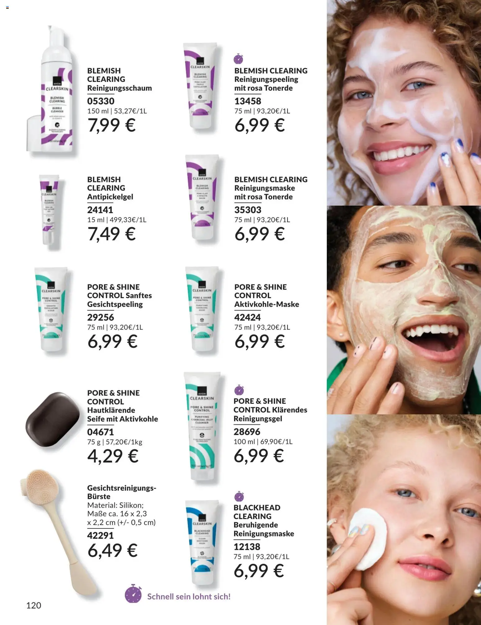 AVON Katalog Juli 2026 – gültig ab 01.07.2026 | Seite: 120 | Produkte: Bürste, Seife, Reinigungsmaske