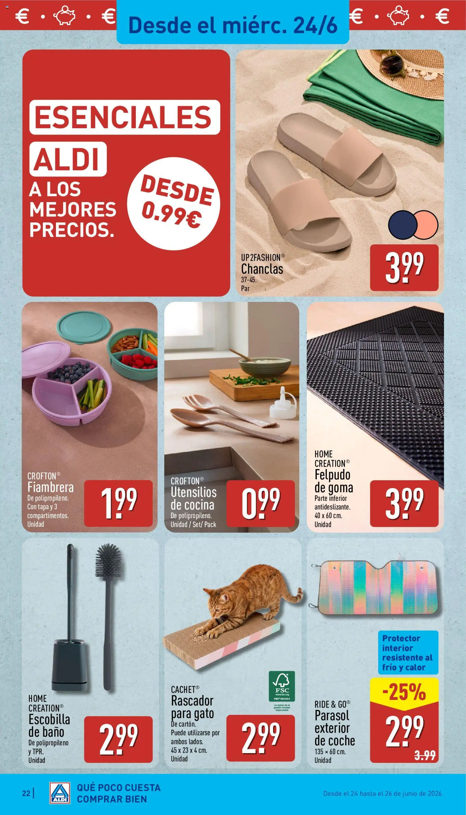 Aldi folleto Península │ válido desde el 22.06.2026 | Página: 22 | Productos: Fiambrera, Cocina, Baño, Felpudo