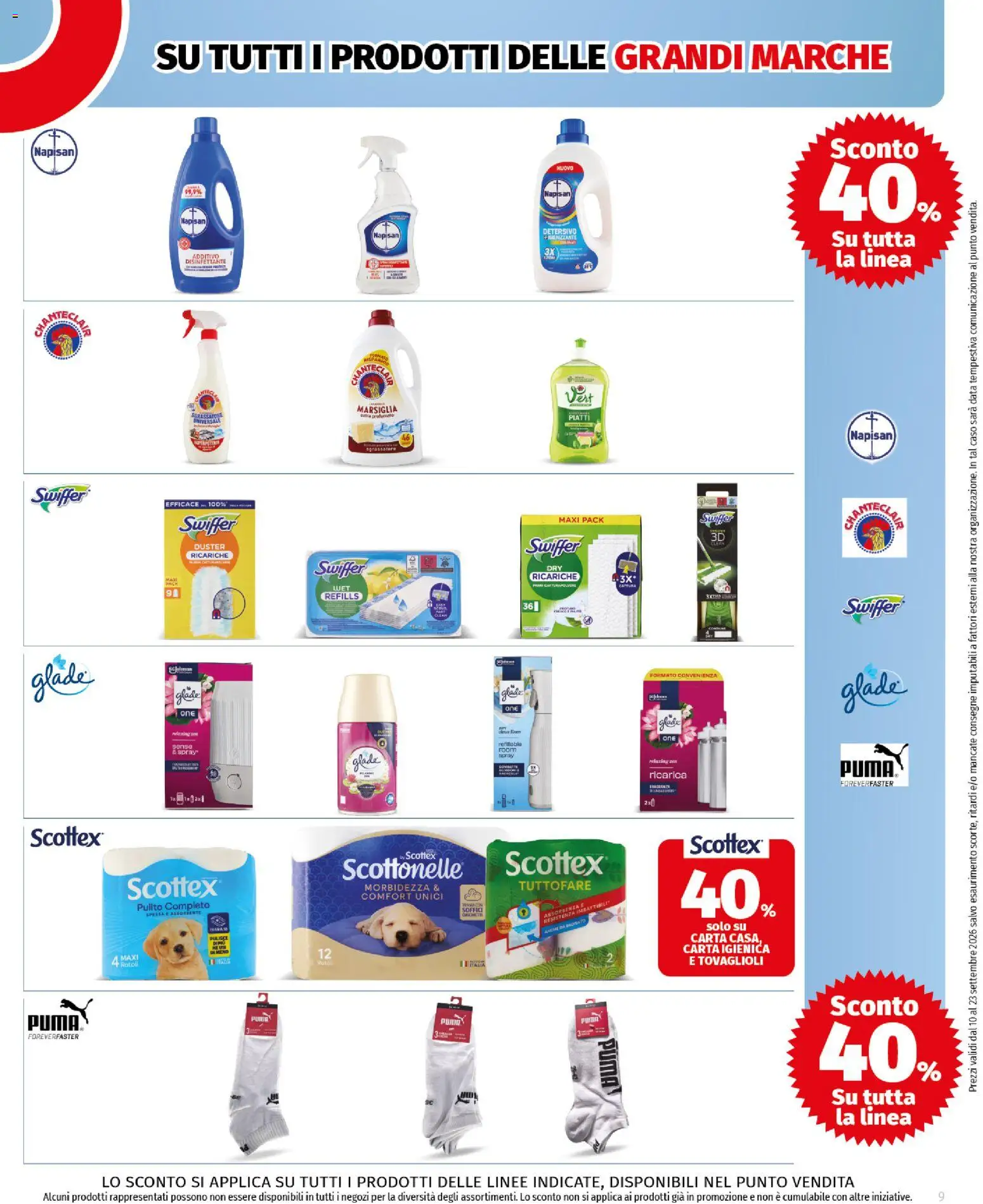 Volantino COOP del 10/09/2026 | Pagina: 9 | Prodotti: Carta igienica, Piatti, Sgrassatore, Data