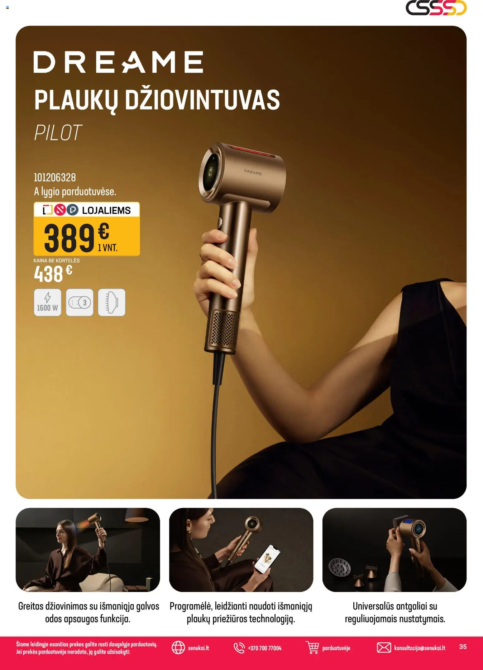 Senukai akcijos nuo 2026.04.08 | Puslapis: 35 | Prekių: Plaukų džiovintuvas