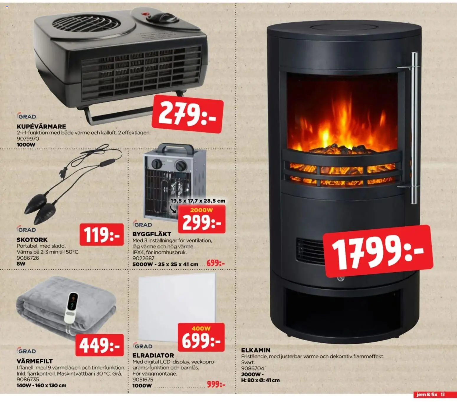 Jem & Fix reklamblad aktuell från 19/10/2026 | Sida: 13 | Produkter: Värmefilt