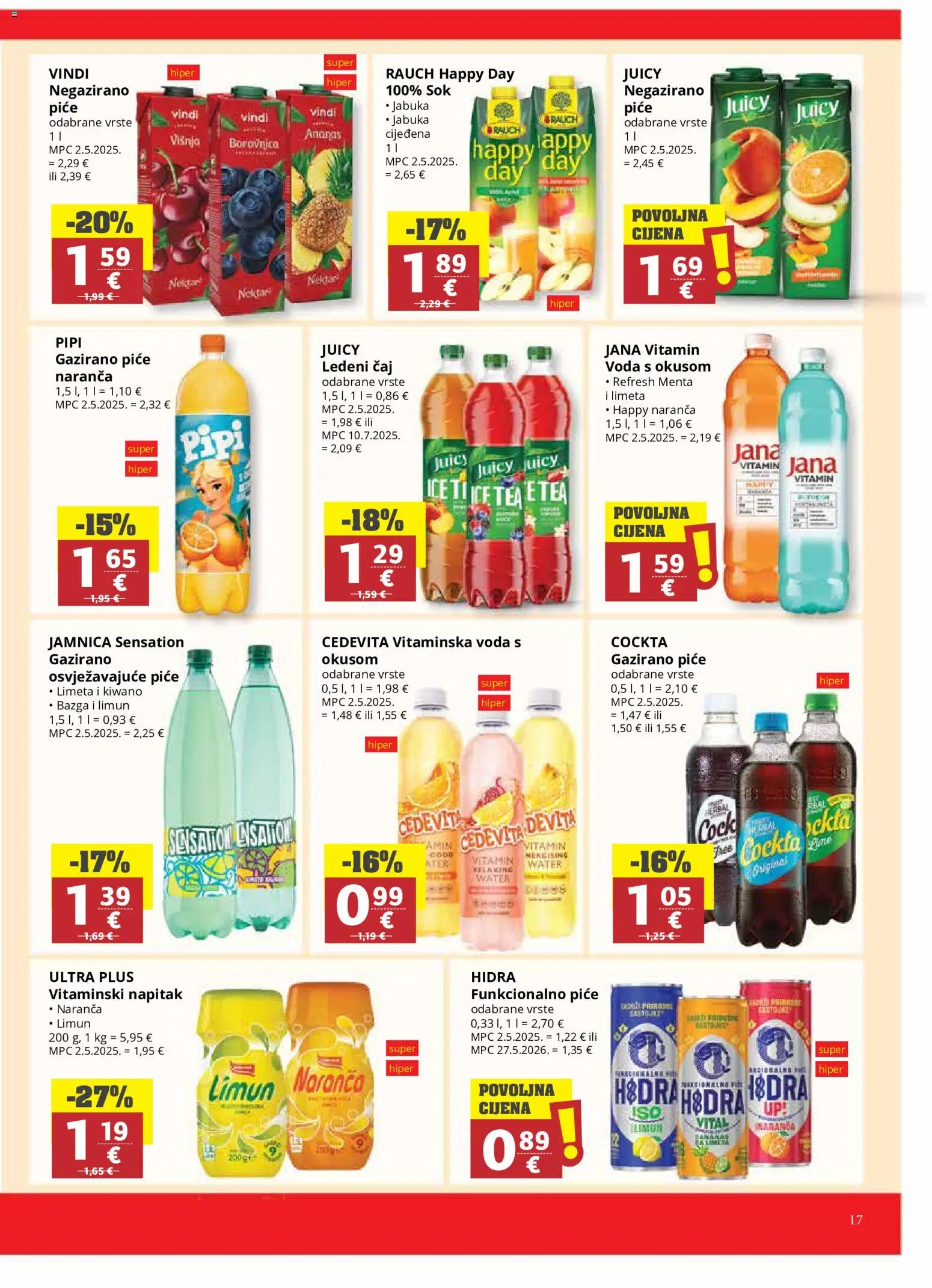 Ribola katalog | vrijedi od 24.06.2026 | Stranica: 17 | Proizvodi: Ledeni čaj, Ananas, Limun, Jabuka