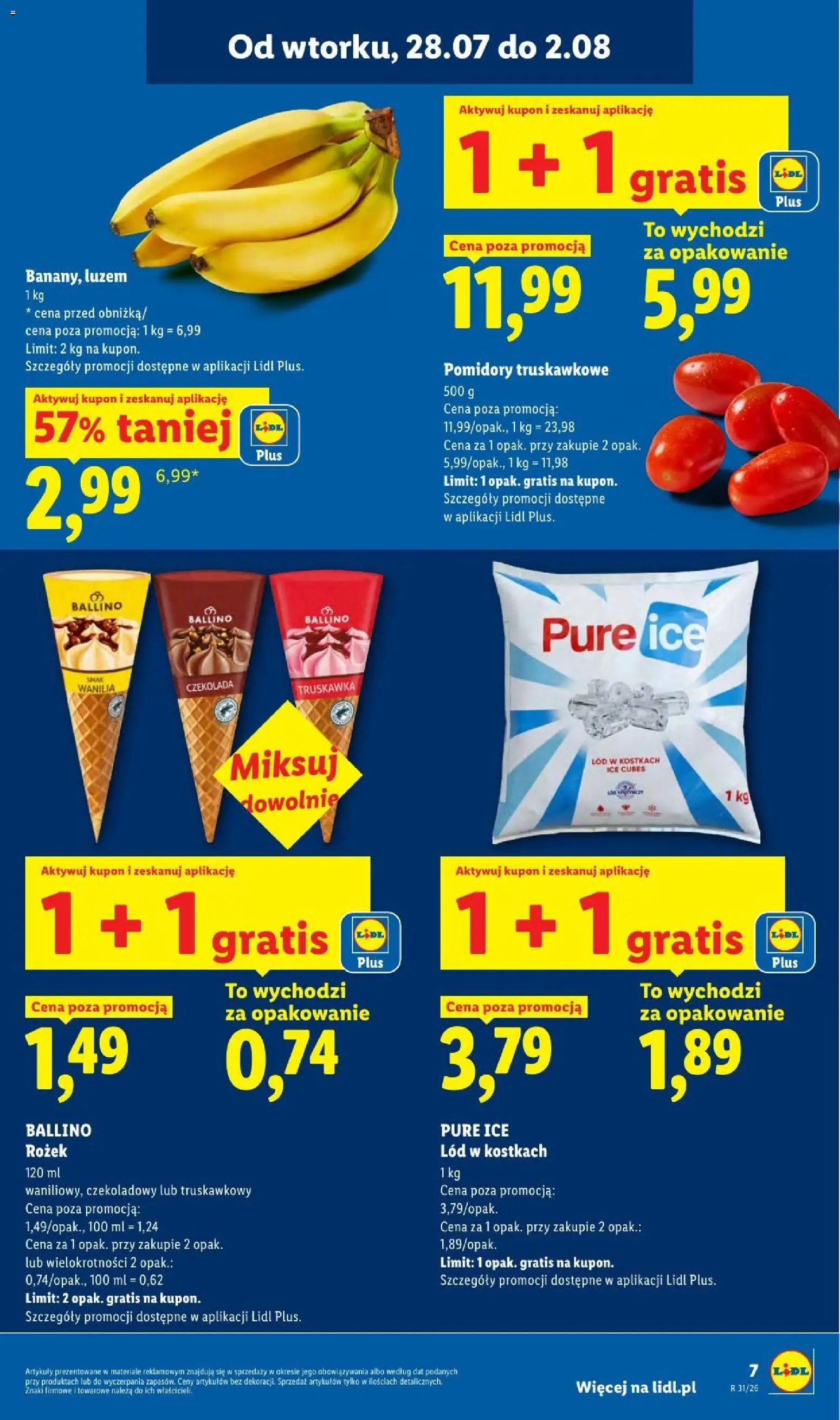 Lidl gazetka - Pol'and'Rock od 28.07.2026 | Strona: 7 | Produkty: Czekolada, Pomidory, Lód w kostkach