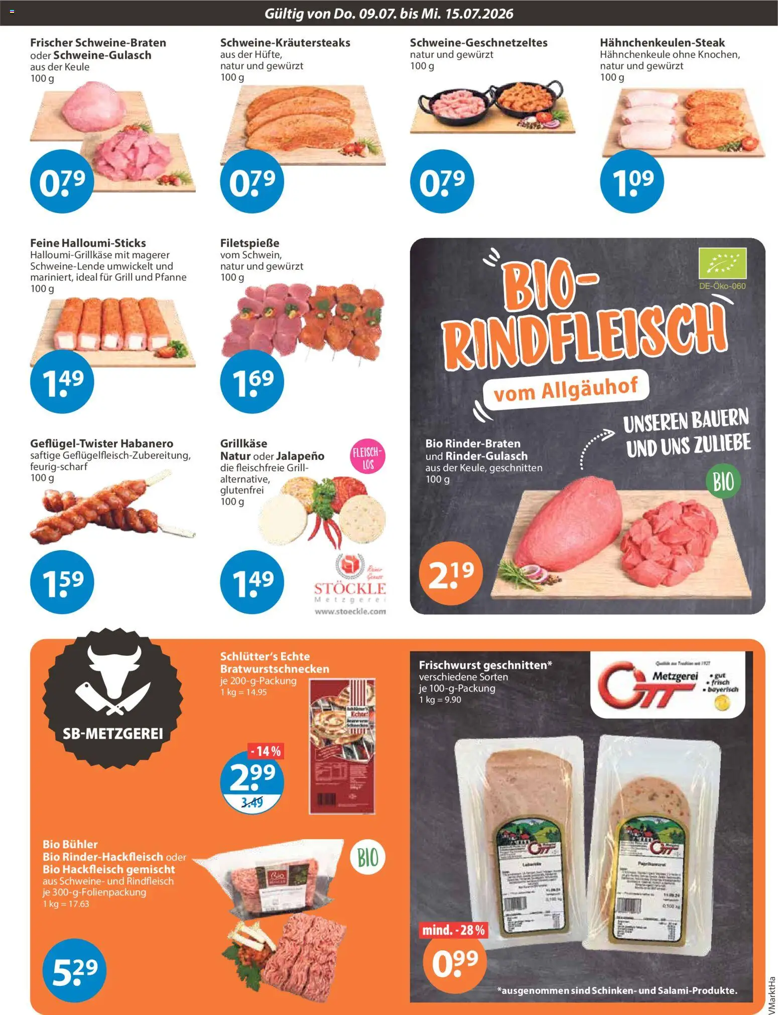 V-Markt Angebote – gültig ab 09.07.2026 | Seite: 3 | Produkte: Rindergulasch, Schinken, Rindfleisch, Hackfleisch