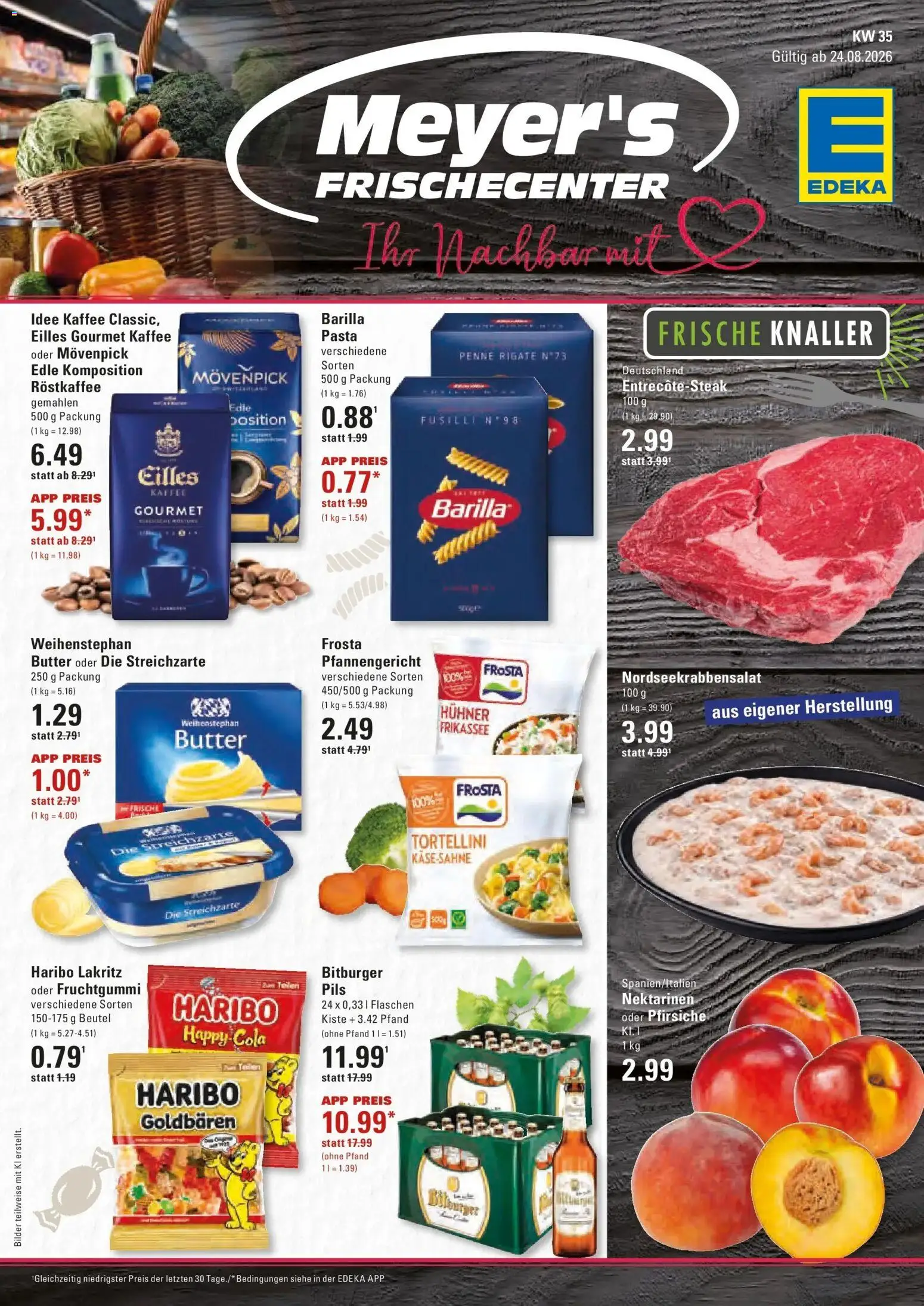 Edeka Prospekt Hamburg (ab 24.08.2026) » Angebote Online | Seite: 1 | Produkte: Haribo, Nektarinen, Barilla, Kaffee