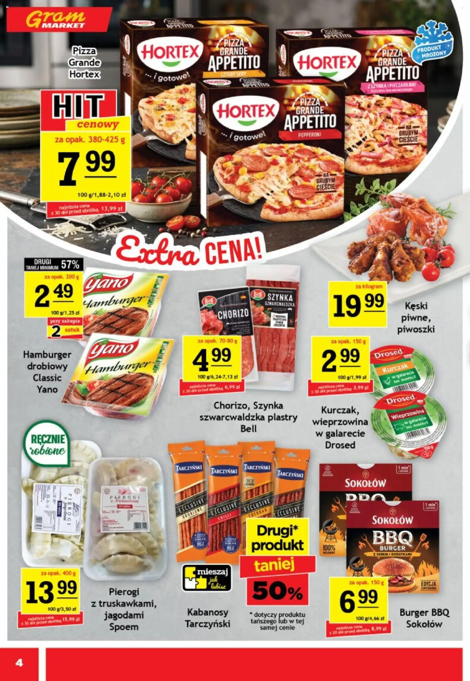 Gram Market gazetka od 15.07.2026 | Strona: 4 | Produkty: Kurczak, Pierogi, Kabanosy, Wieprzowina