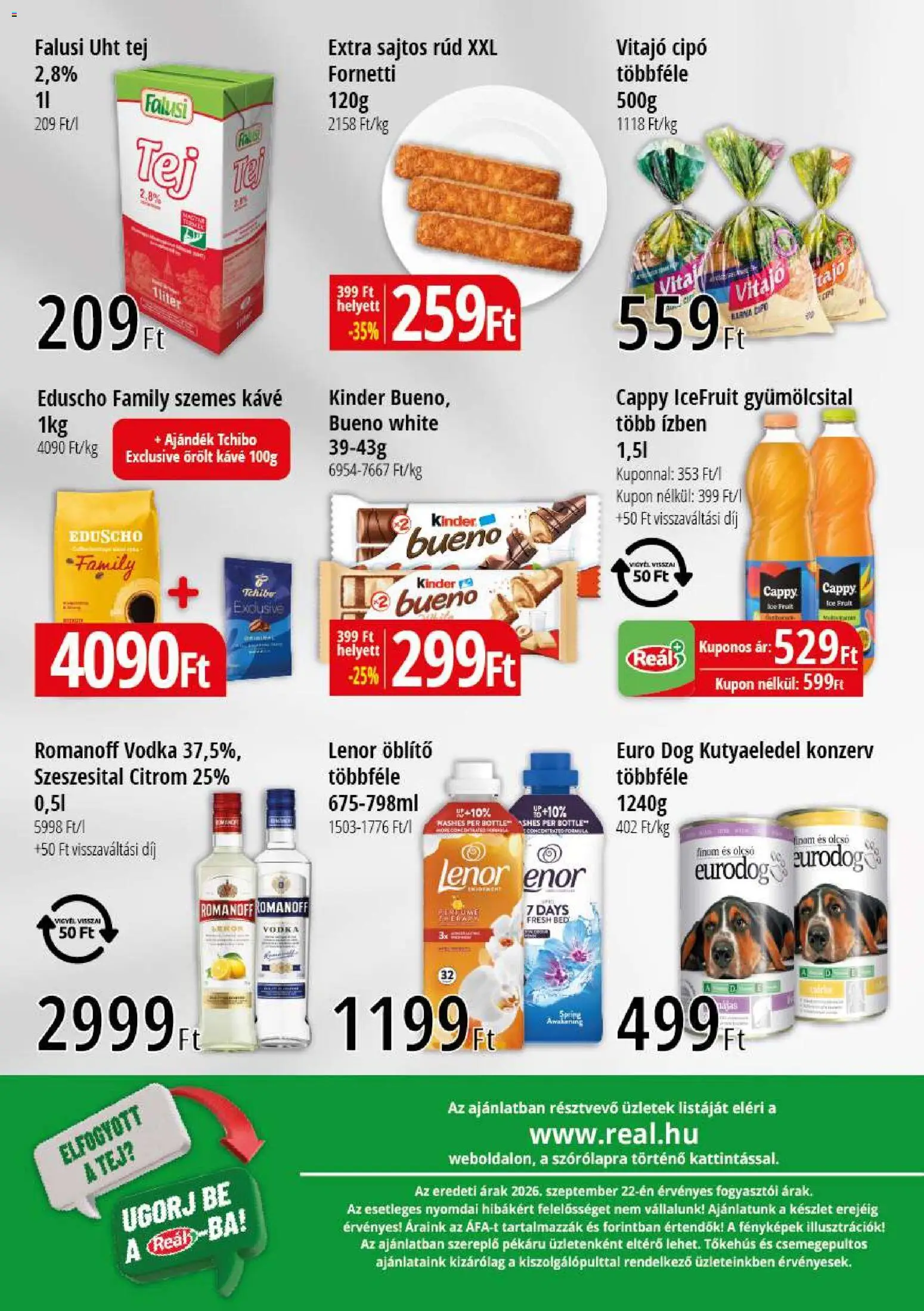 Reál akciós ujság - amely érvényes a következő dátumtól: 2026.09.30. | Oldal: 2 | Termékek: Lenor, Tej, Vodka, Citrom