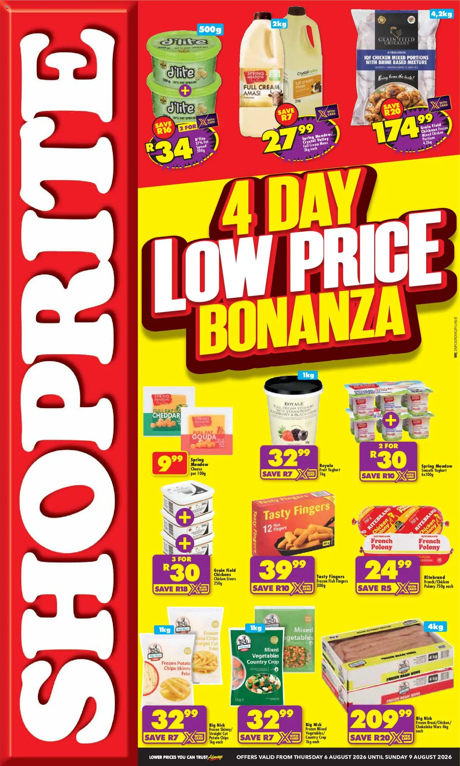 New Shoprite catalogue – valid from 06/08/2026 | Page: 1 | Products: Yoghurt, Polony, Fish, Fat spread