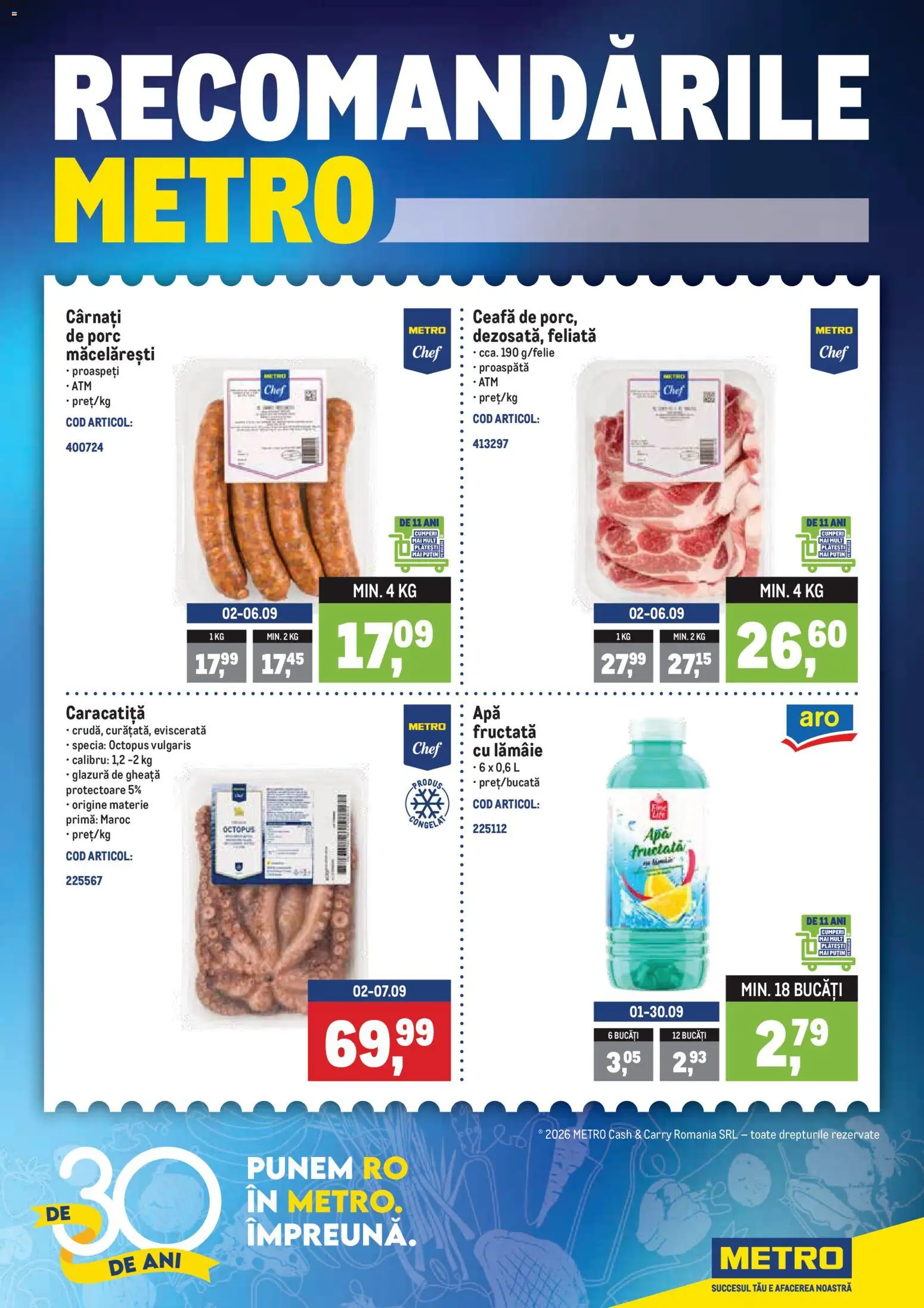 Noul catalog Metro – valabil de la 31.08.2026 | Pagină: 1 | Produse: Lămâie, Cârnați