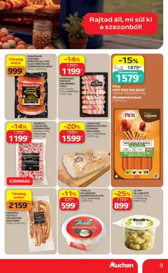 Auchan akciós újság - amely érvényes a következő dátumtól: 30.04.2026 | Oldal: 9 | Termékek: Kolbász, Hús, Debreceni, Szalonna