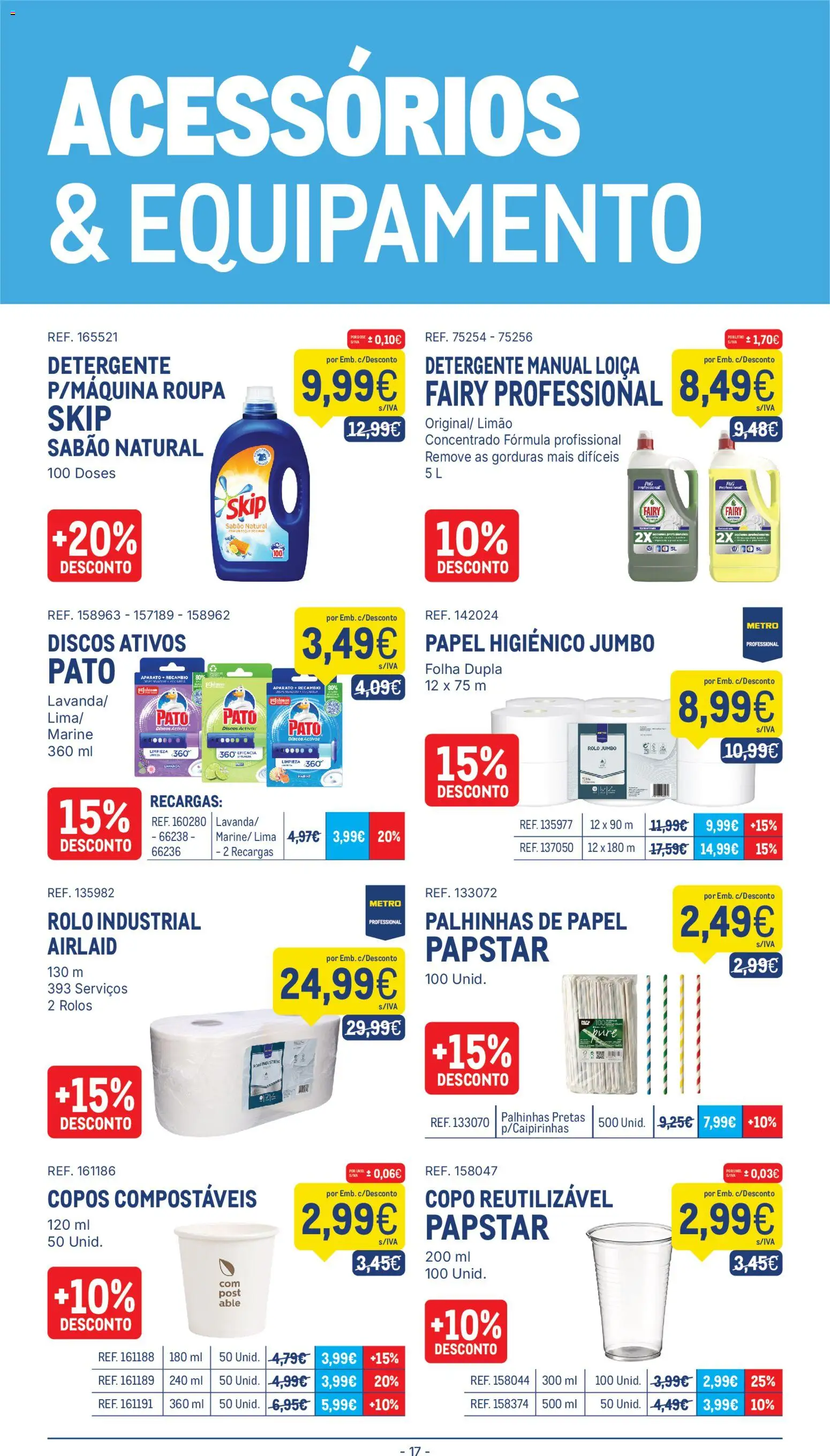Makro folheto │ válido de 09.06.2026 | Página: 17 | Produtos: Copos, Papel higiénico, Sabão, Detergente