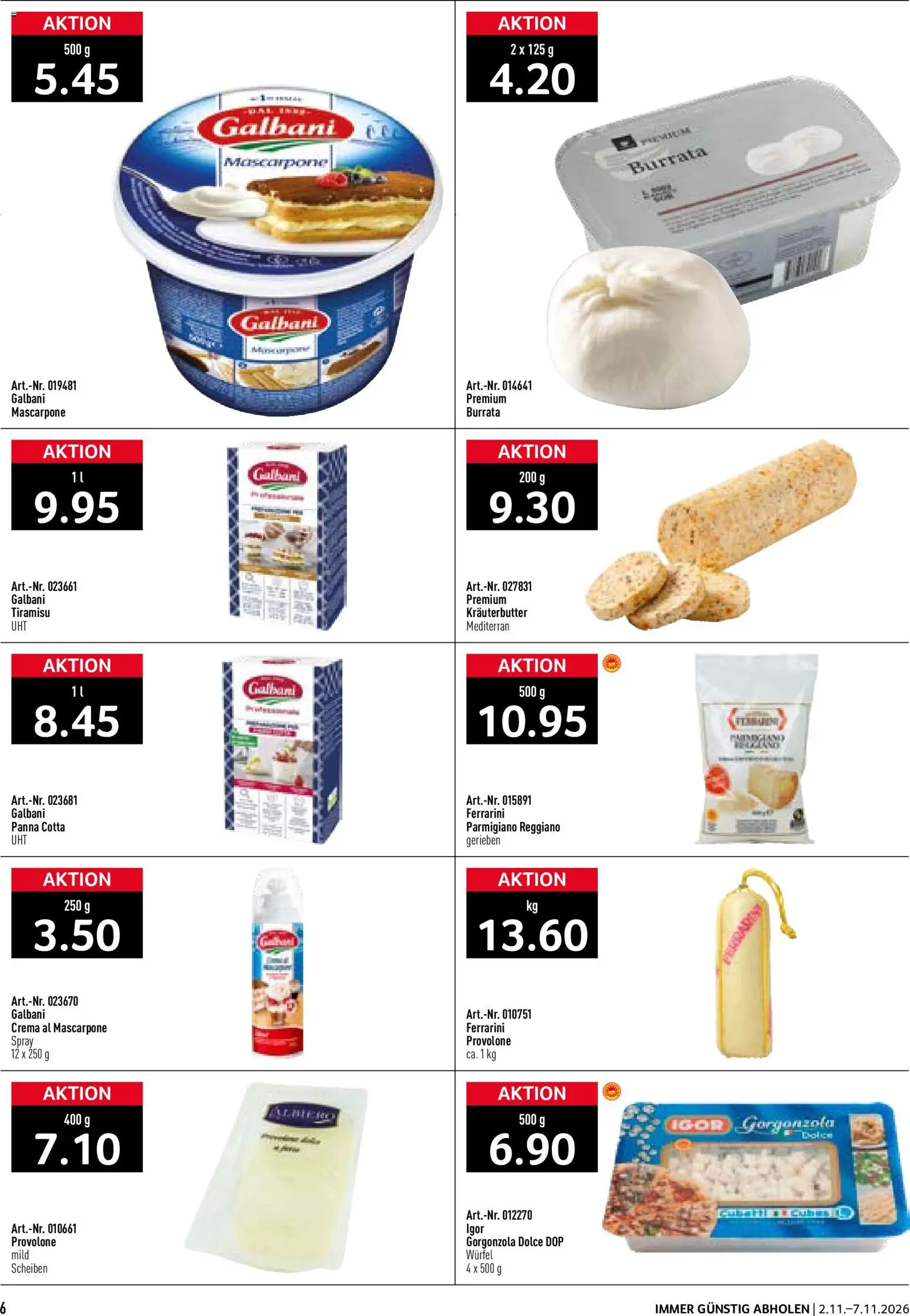 Prodega aktionen Pizzeria – gültig ab 02.11.2026 | Seite: 6 | Produkte: Mascarpone, Kräuterbutter, Burrata