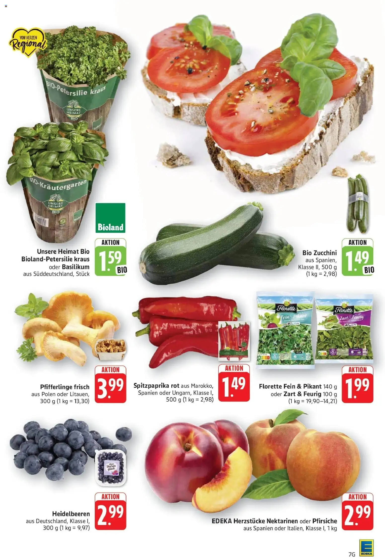 Edeka Prospekt Geislingen (ab 24.08.2026) » Angebote Online | Seite: 7 | Produkte: Nektarinen, Heidelbeeren, Pfifferlinge, Zucchini