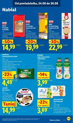Pogląd oferty "ŁACIATE Mascarpone, Mascarpone" - ważna od 24.08.2026 | Strona: 51 | Produkty: Curry, Serek, Jogurt pitny, Serek kremowy