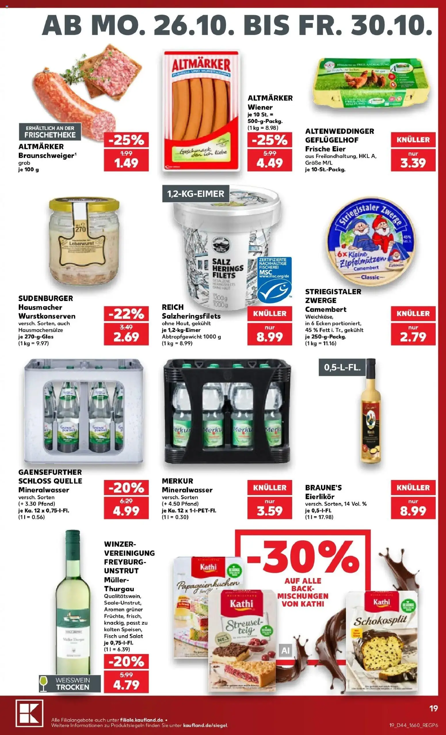Prospekt Kaufland ab 26.10.2026 » Angebote Online zum Blättern | Seite: 19 | Produkte: Weißwein, Fisch, Salz, Salat