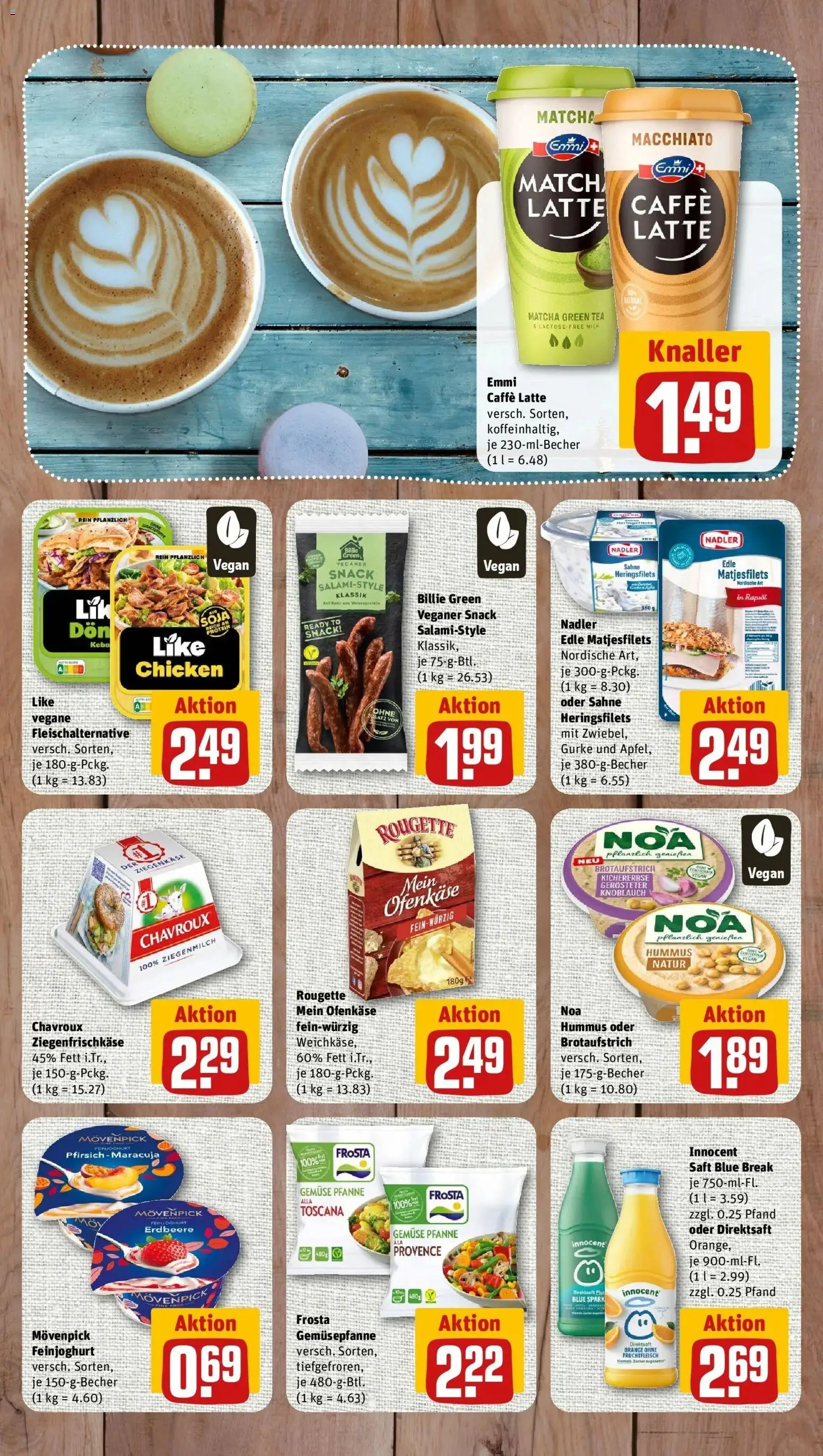 REWE Prospekt ab 12.10.2026 zum Blättern » Angebote | Seite: 8 | Produkte: Rapsöl, Ziegenkäse, Pfirsich, Sahne