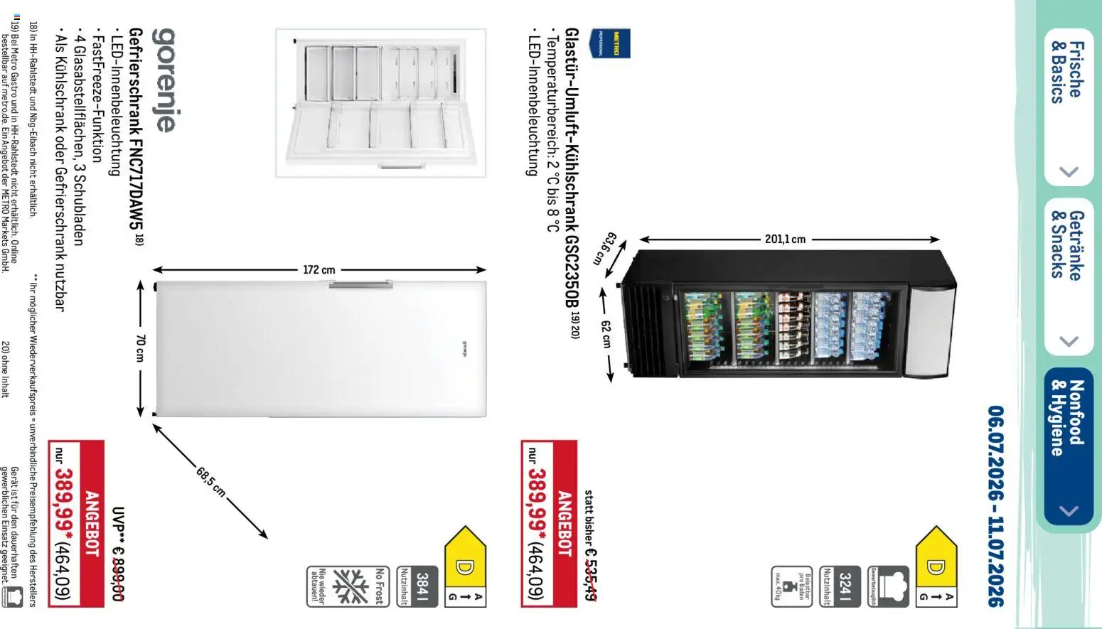 Metro Prospekt – gültig ab 06.07.2026 | Seite: 48 | Produkte: Gorenje, Gefrierschrank, Kühlschrank
