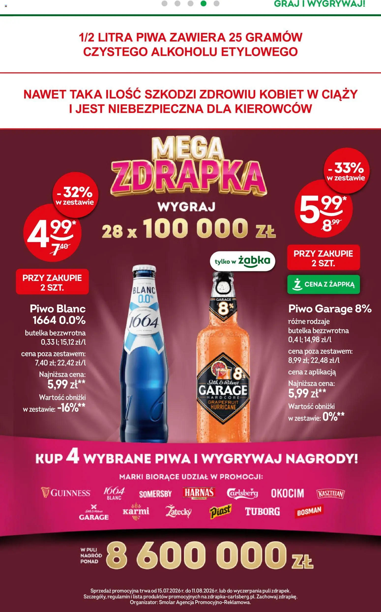 Żabka gazetka od 29.07.2026 | Strona: 17 | Produkty: Piwo Garage, Harnaś, Piwo, Somersby