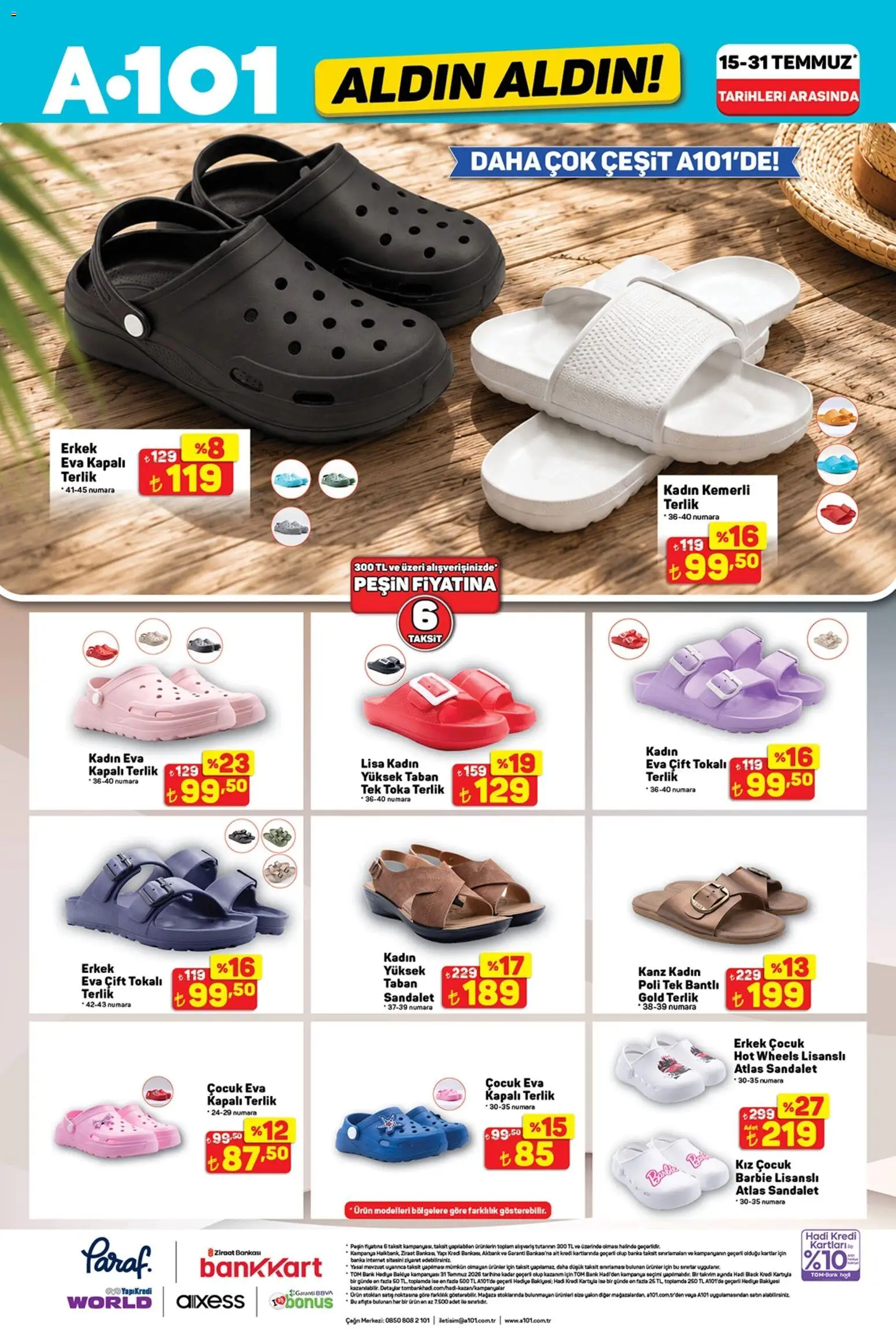 A101 - Katalog Aldın Aldın - 23 Temmuz 2026 tarihinden itibaren geçerlidir | Sayfa: 12 | Ürünler: Sandalet, Terlik