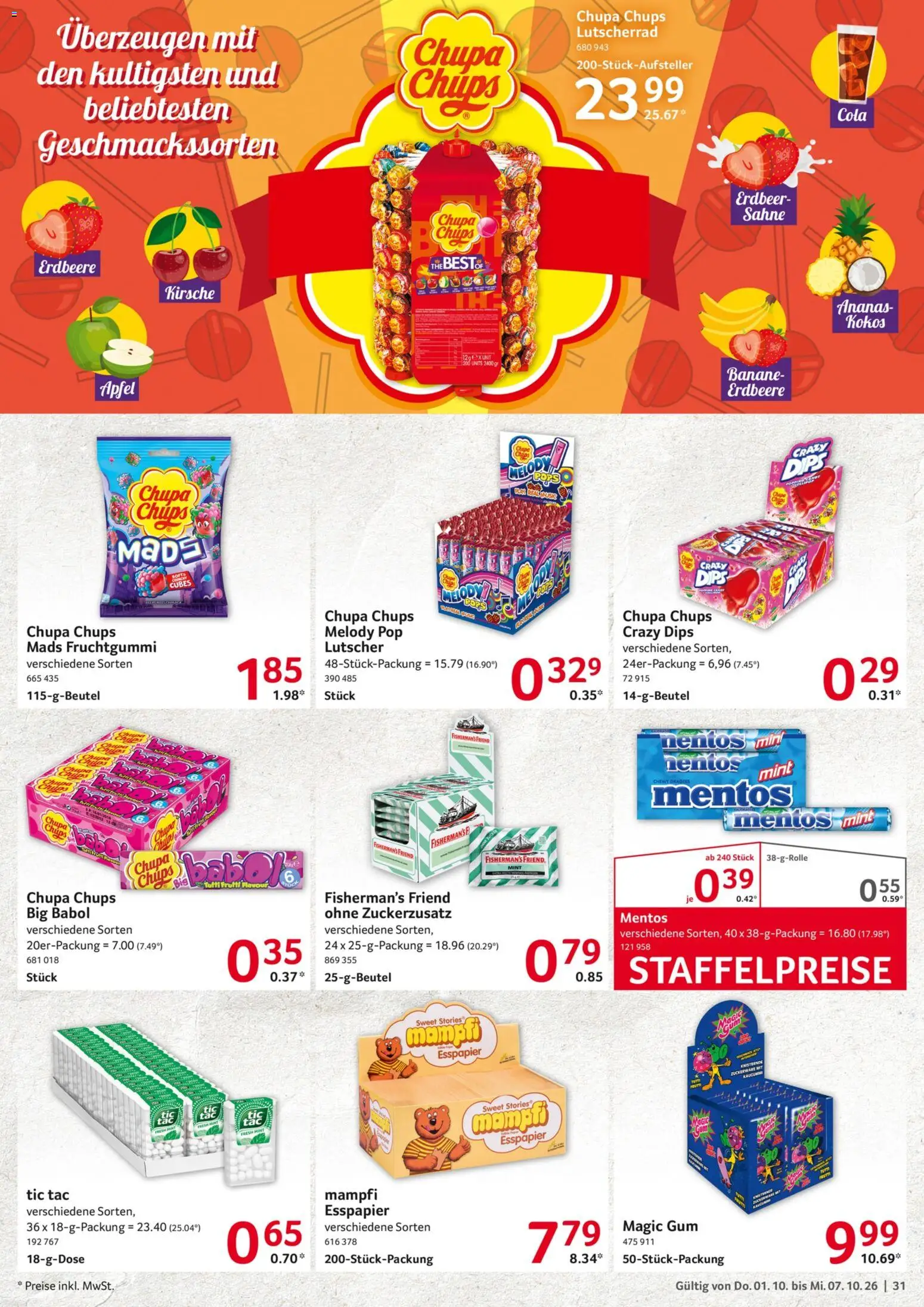 Selgros Prospekt – gültig ab 01.10.2026 | Seite: 31 | Produkte: Ananas, Lutscher, Chips, Sahne